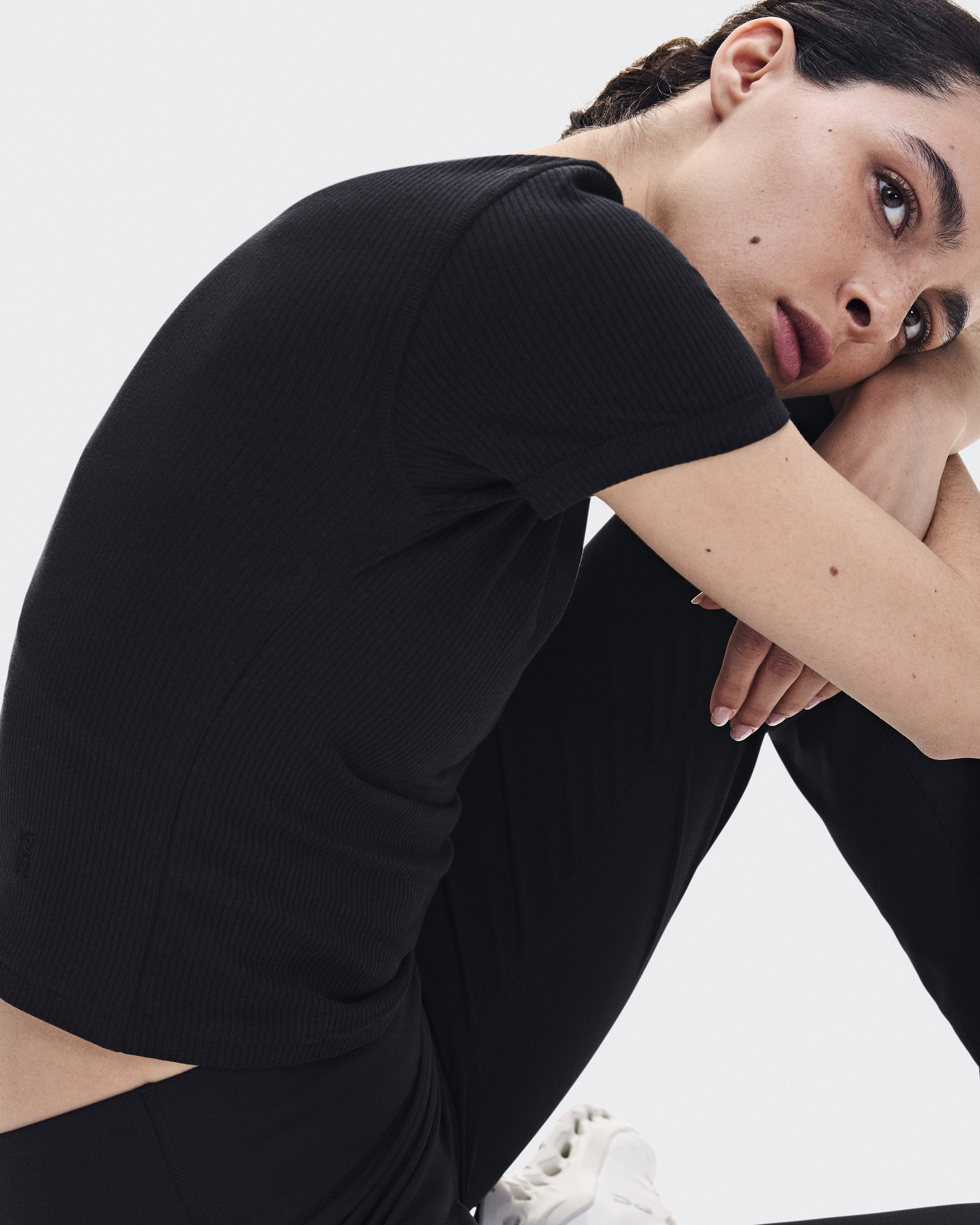 All-Day Ribbed T-Shirt - Black