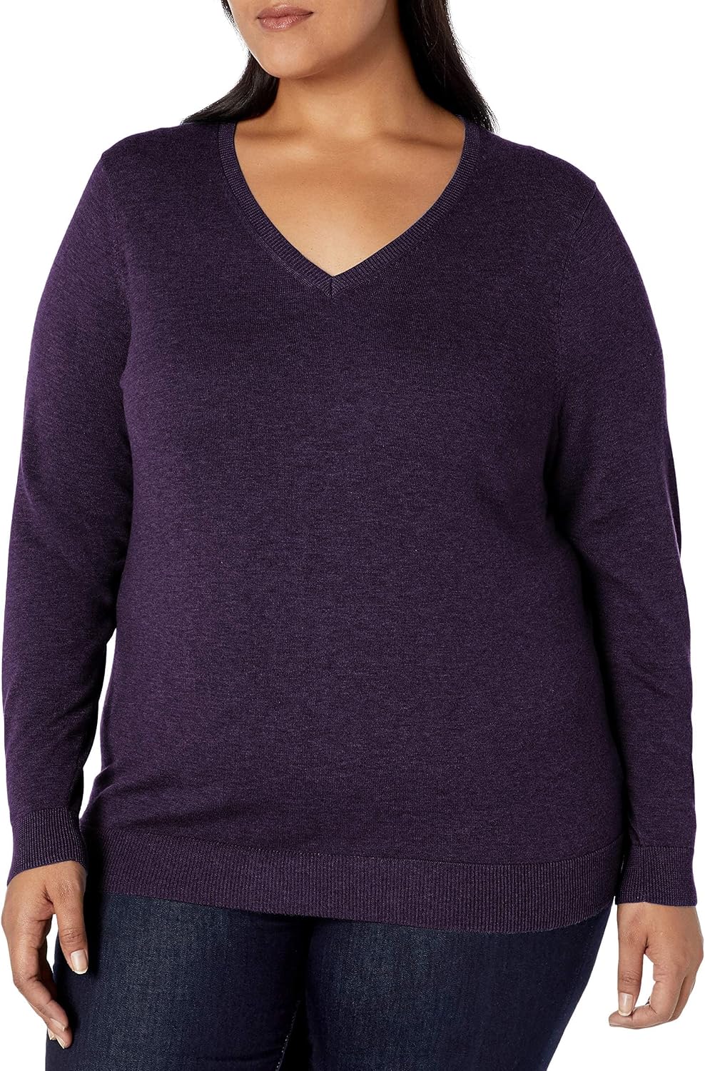 Women's Lightweight Long-Sleeve V-Neck Sweater