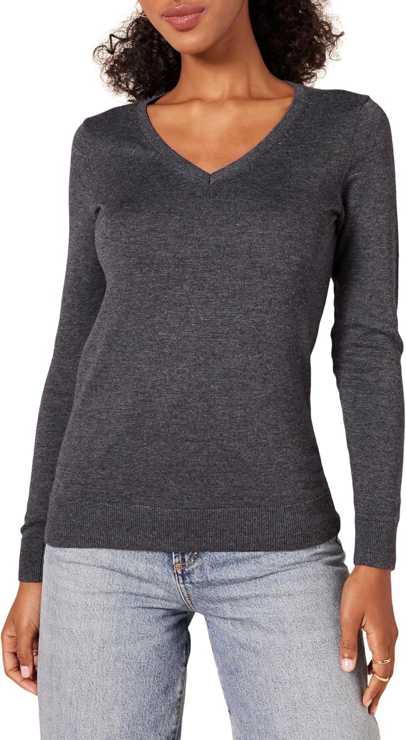 Women's Lightweight Long-Sleeve V-Neck Sweater
