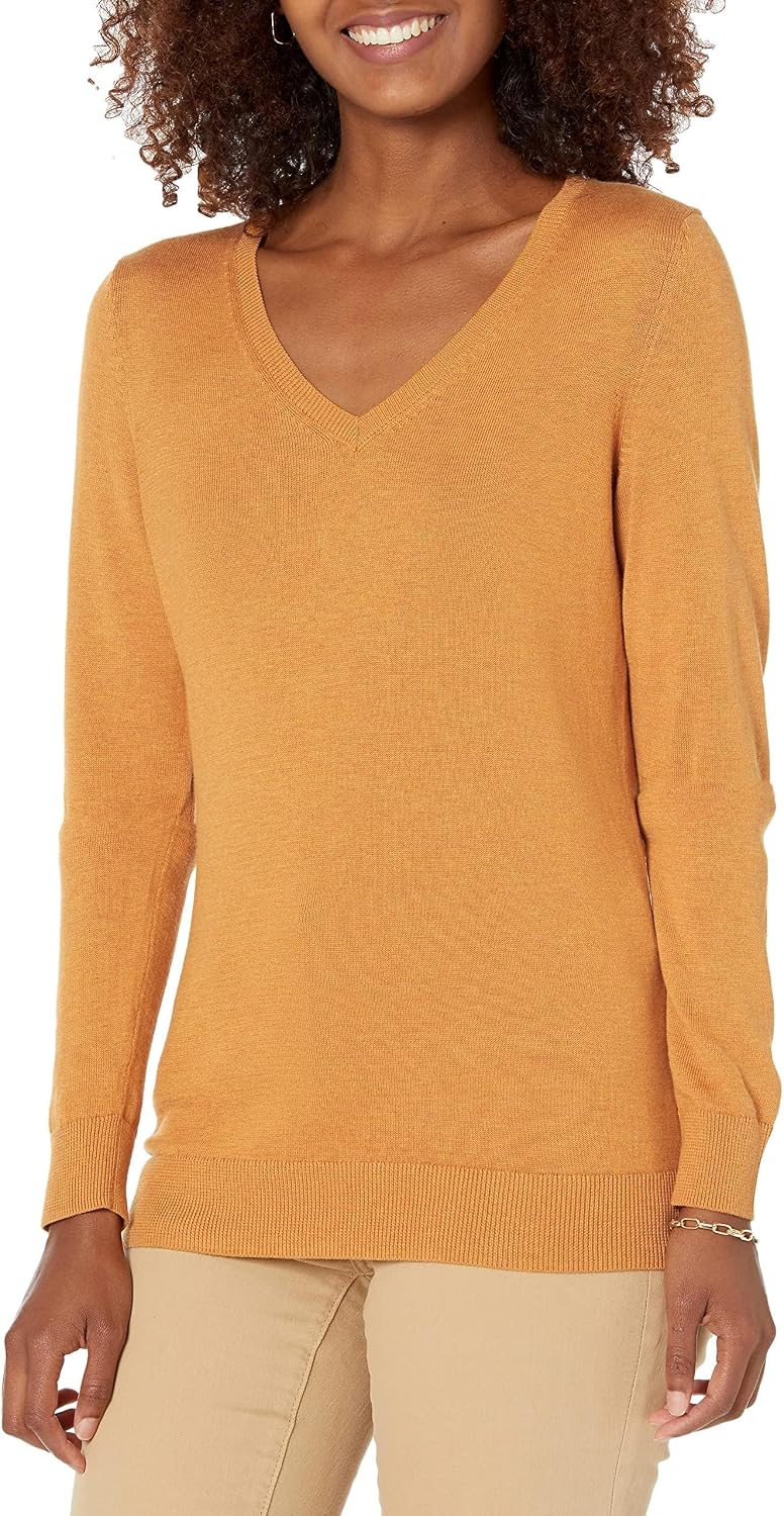 Women's Lightweight Long-Sleeve V-Neck Sweater