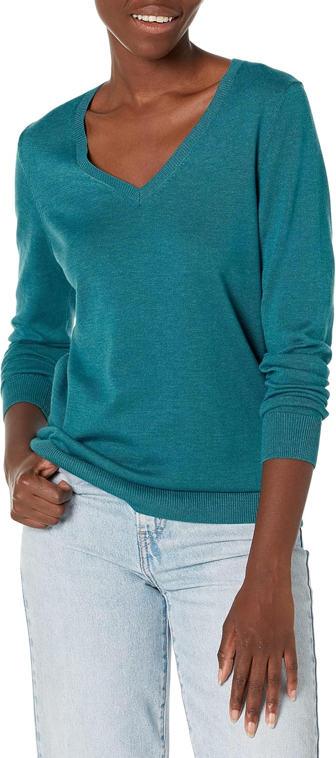 Women's Lightweight Long-Sleeve V-Neck Sweater