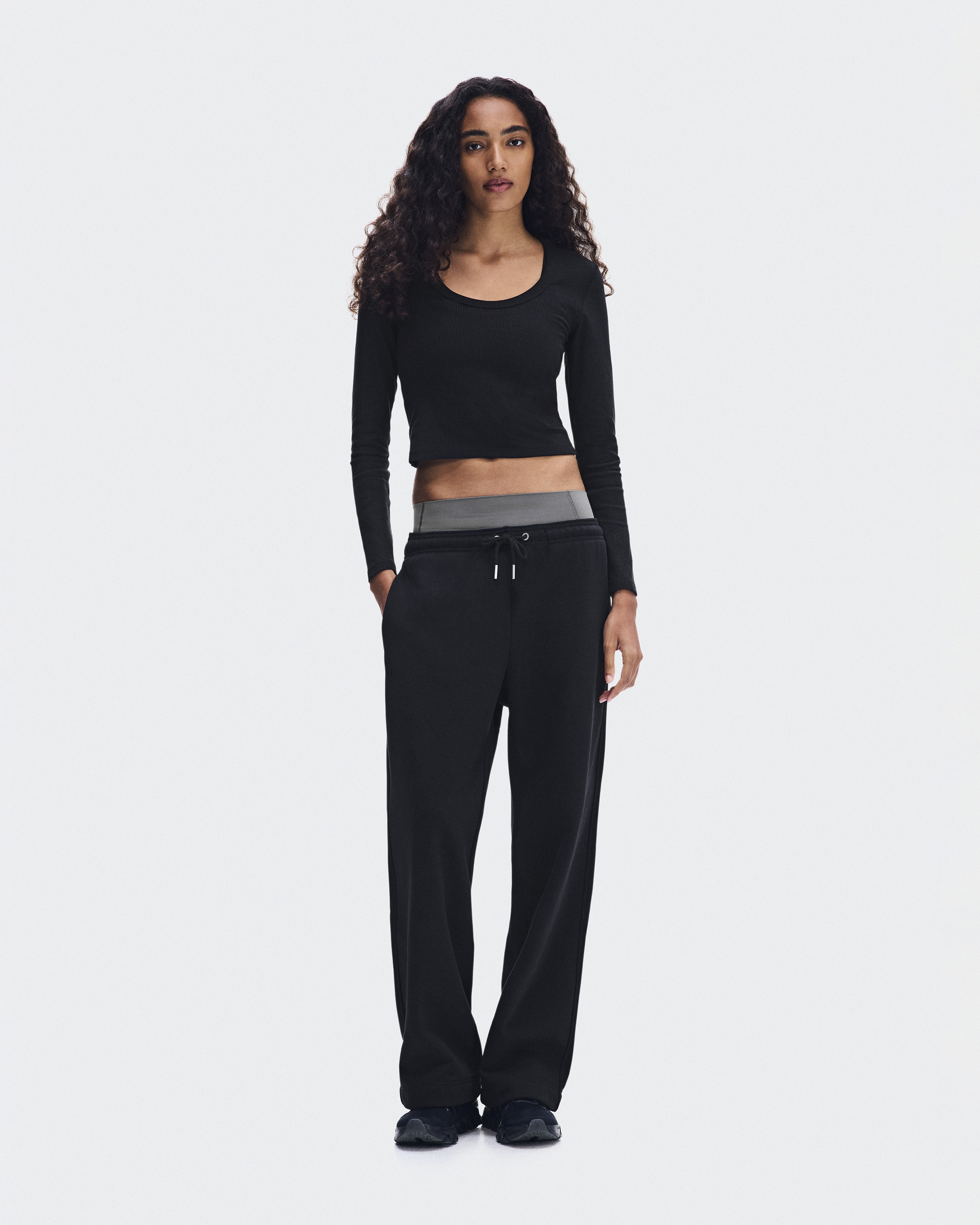 All-Day Ribbed Long-T - Black