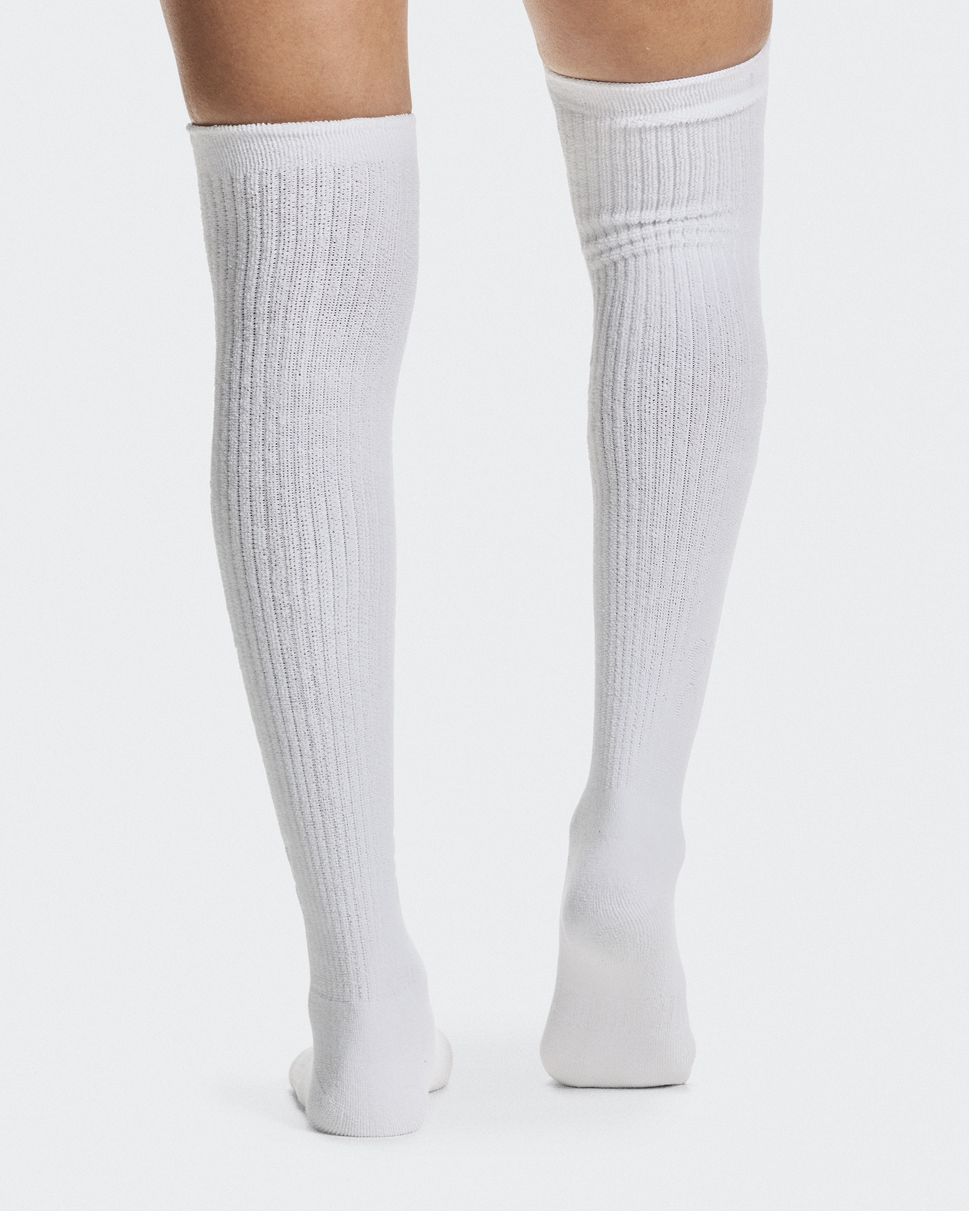 Terry Sock Knee High - White