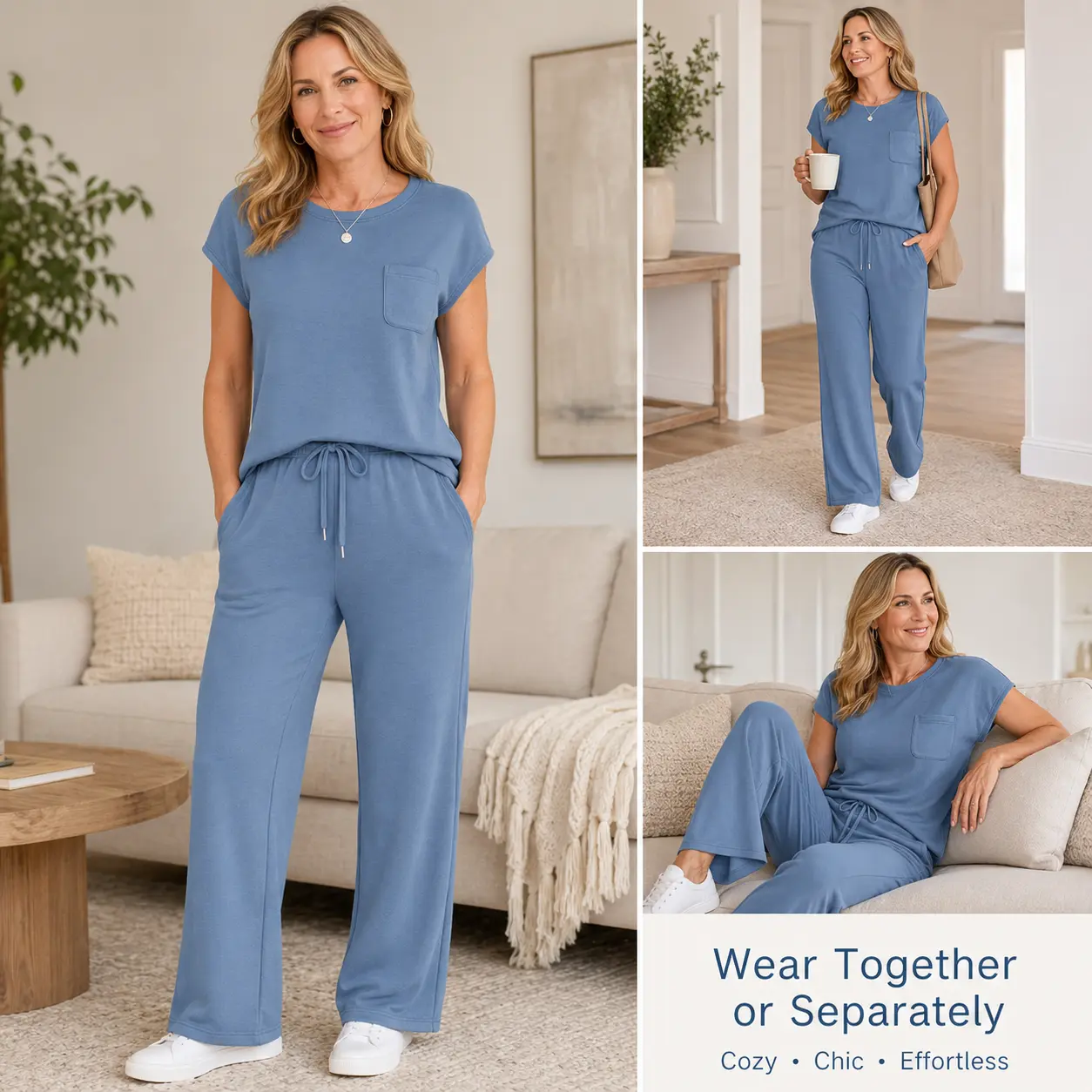 OFEEFAN Women's Casual Summer Travel 2 Piece Set