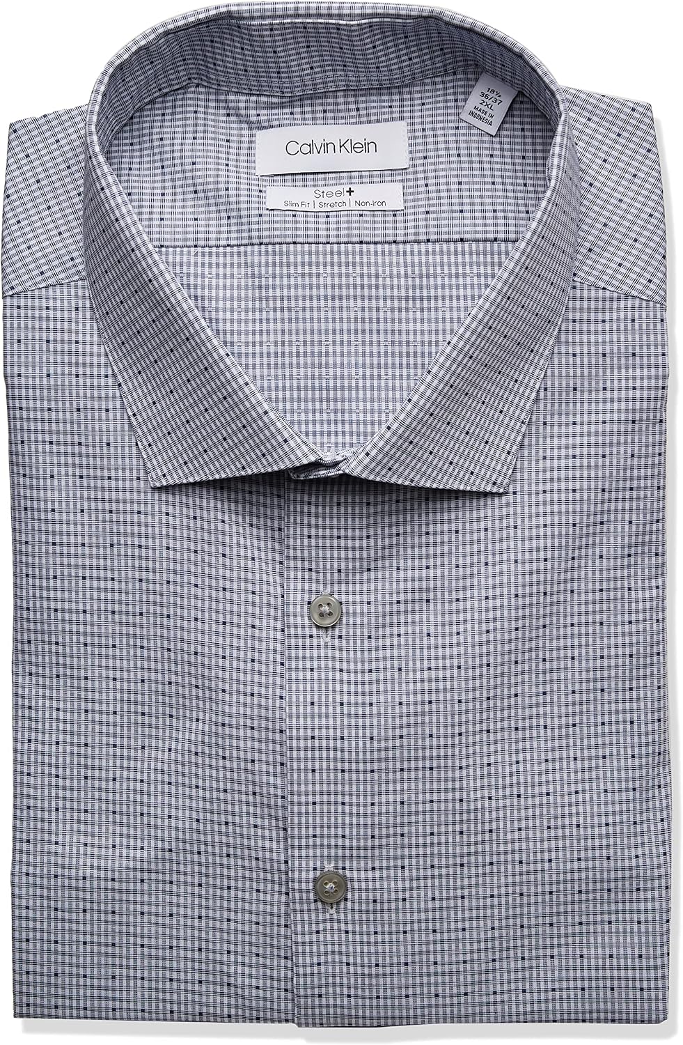 Calvin Klein Mens Dress Shirts Non Iron Stretch Regular Fit Check
