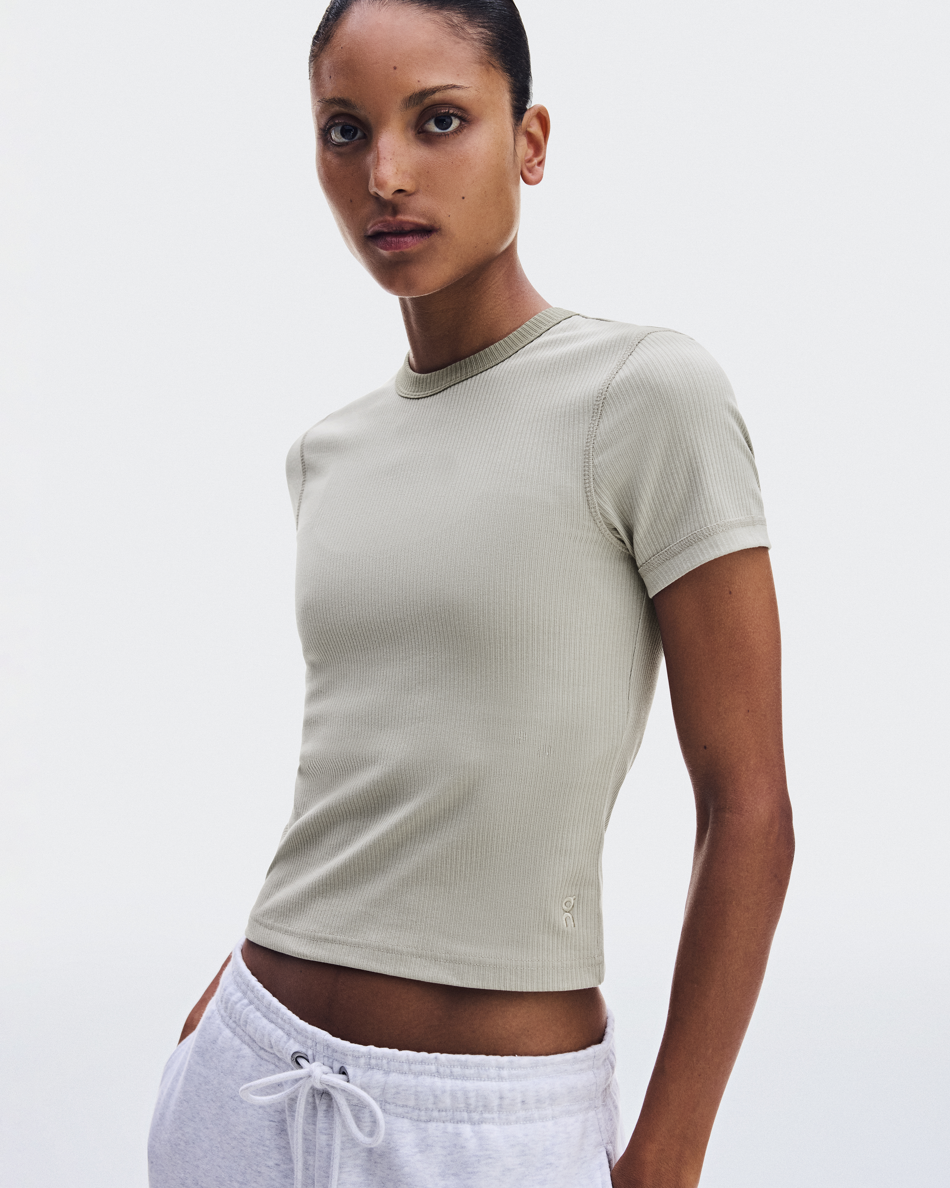 All-Day Ribbed T-Shirt - Brume