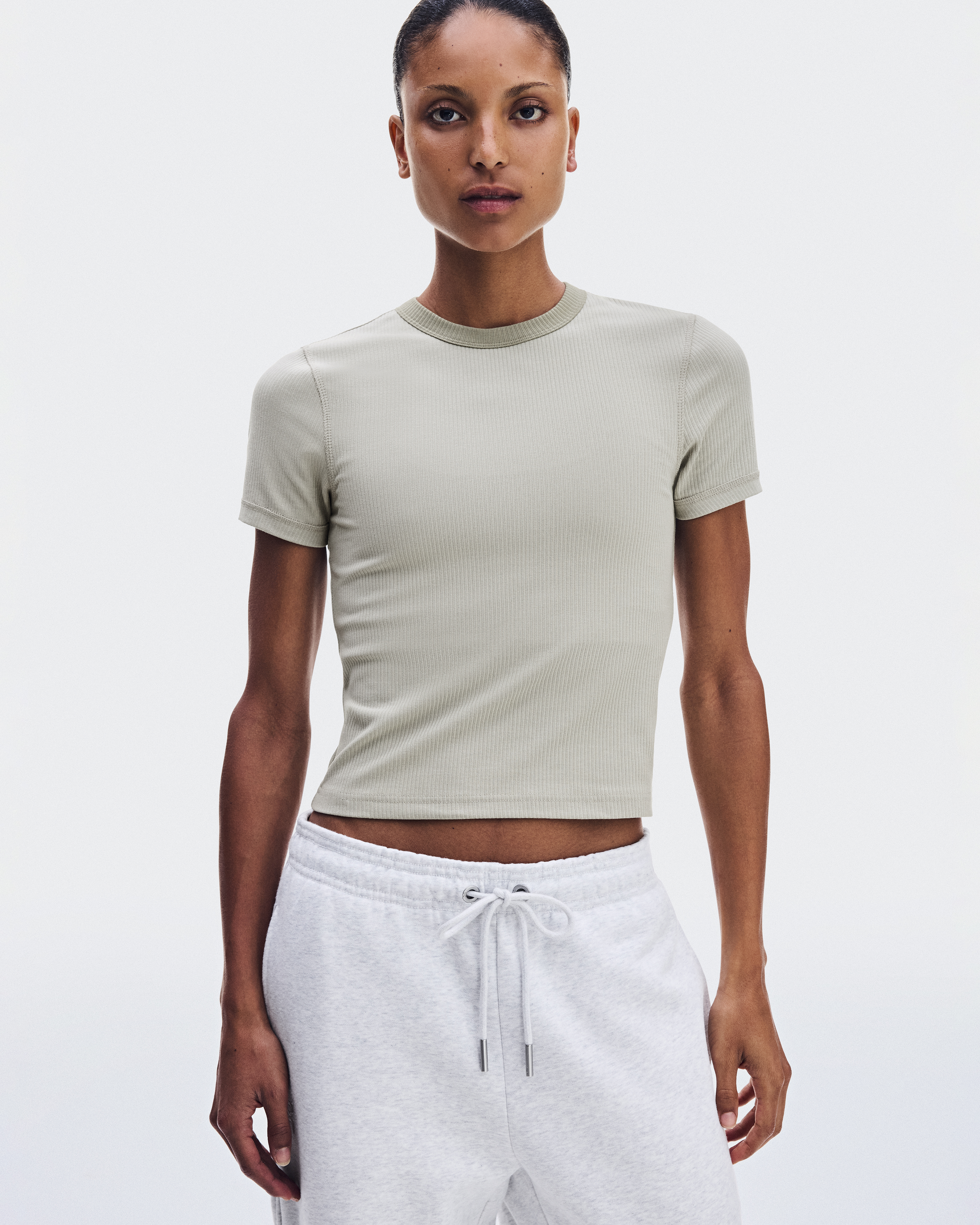 All-Day Ribbed T-Shirt - Brume