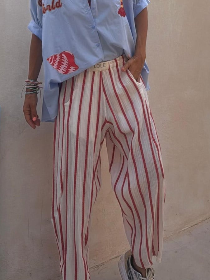 ✨Stylish And Casual Striped Trousers