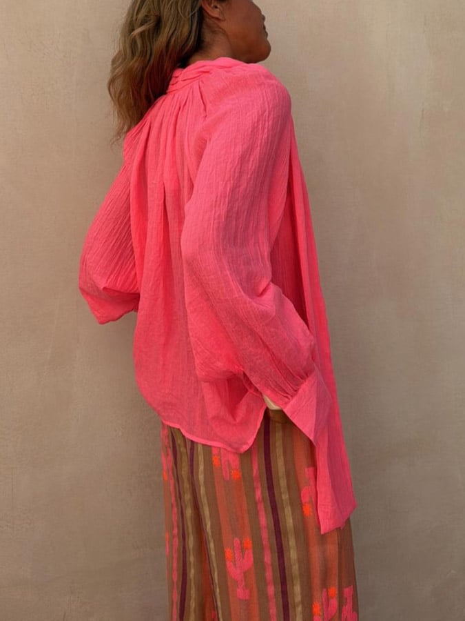 ✨Stylish Pink Button-Down Shirt