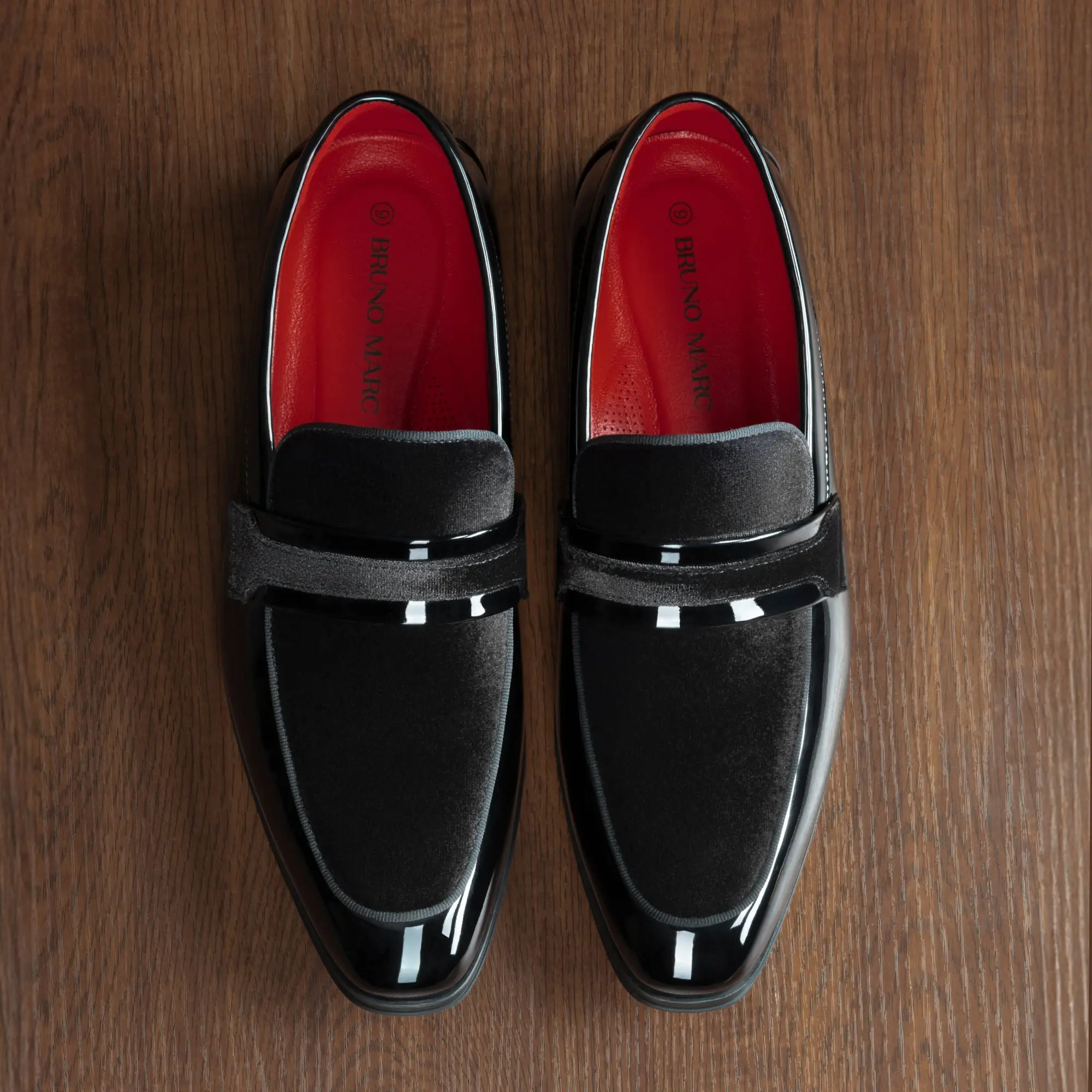 Bruno Marc Formal Men's Patent Loafers - Elegant Tuxedo Shoes
