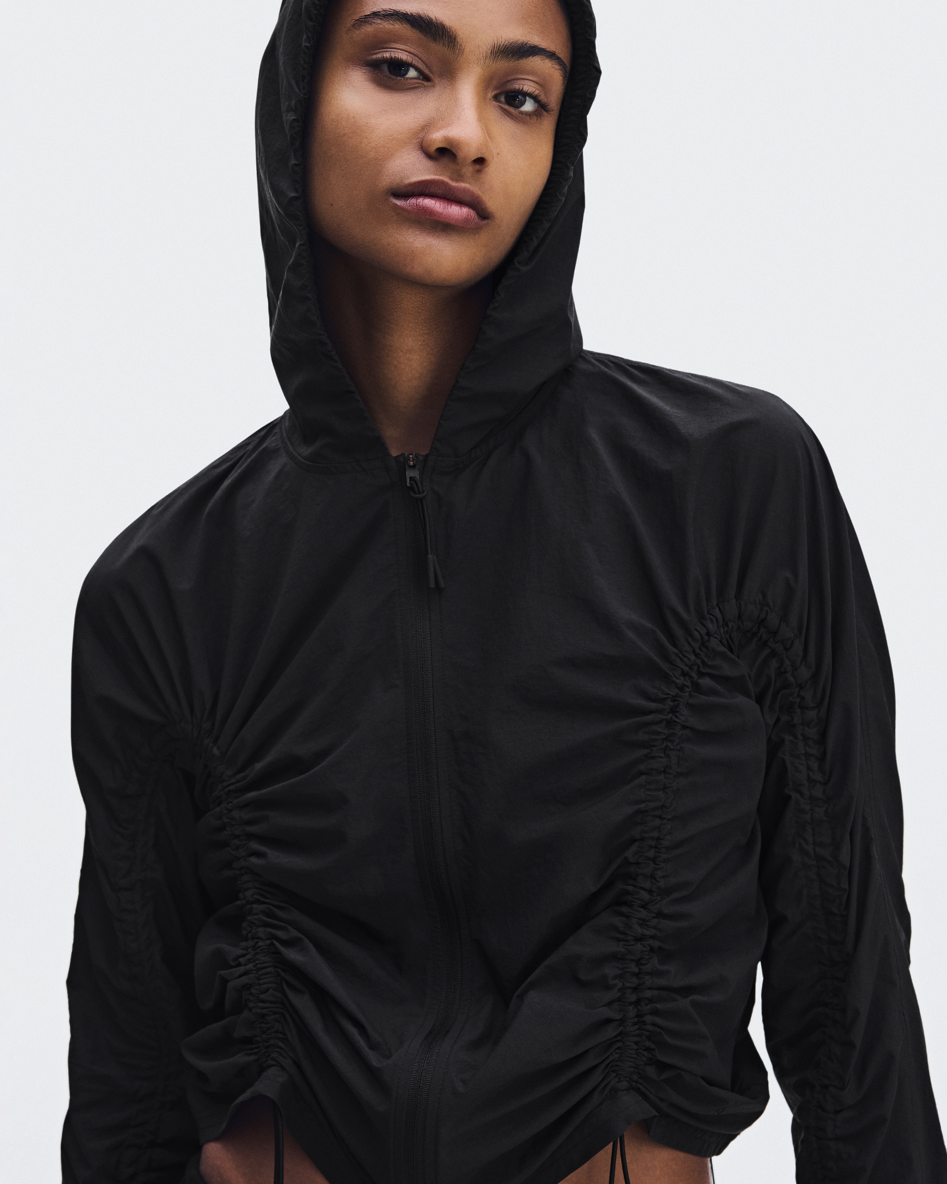 Ruched Lightweight Jacket - Black