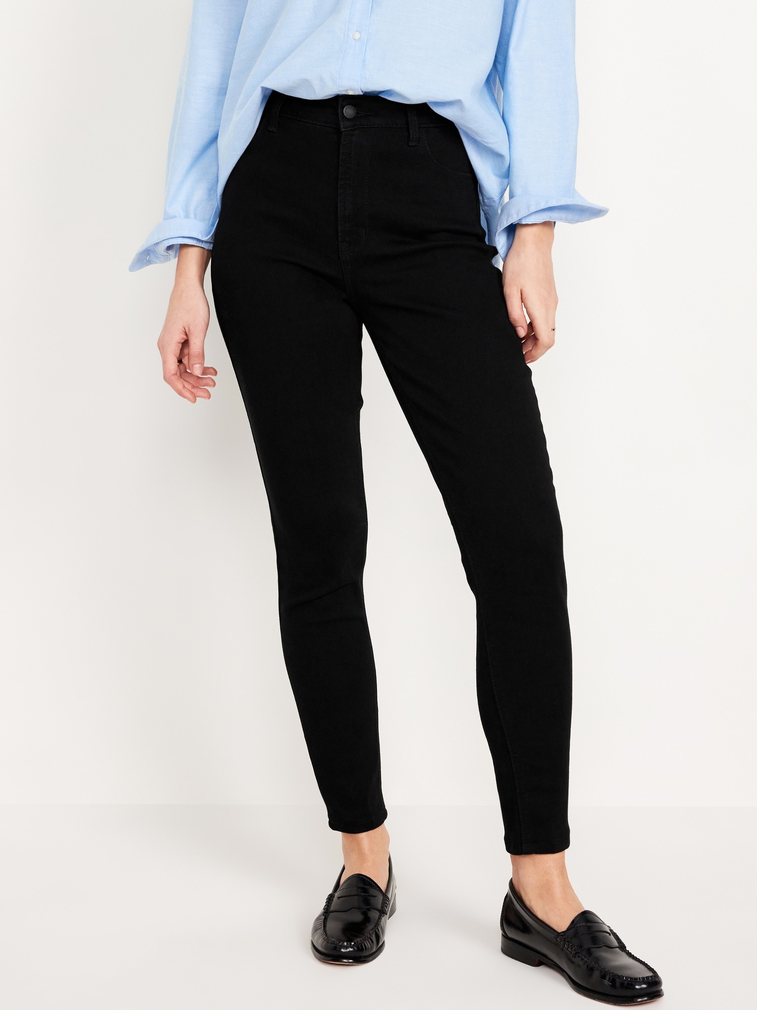 High-Waisted Wow Super-Skinny Jeans - Black Wash - image 8