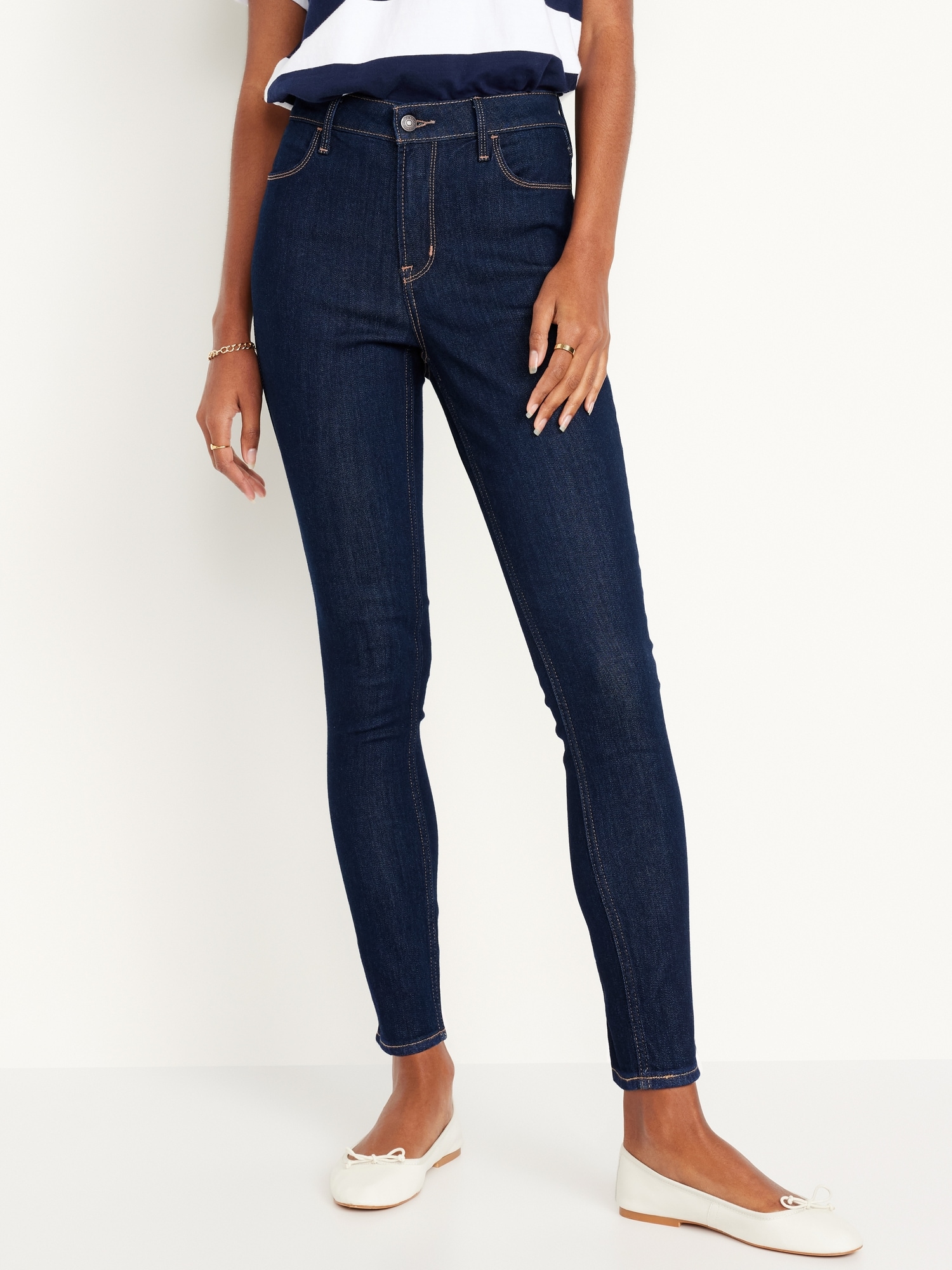 High-Waisted Wow Super-Skinny Jeans - Indigo - image 2