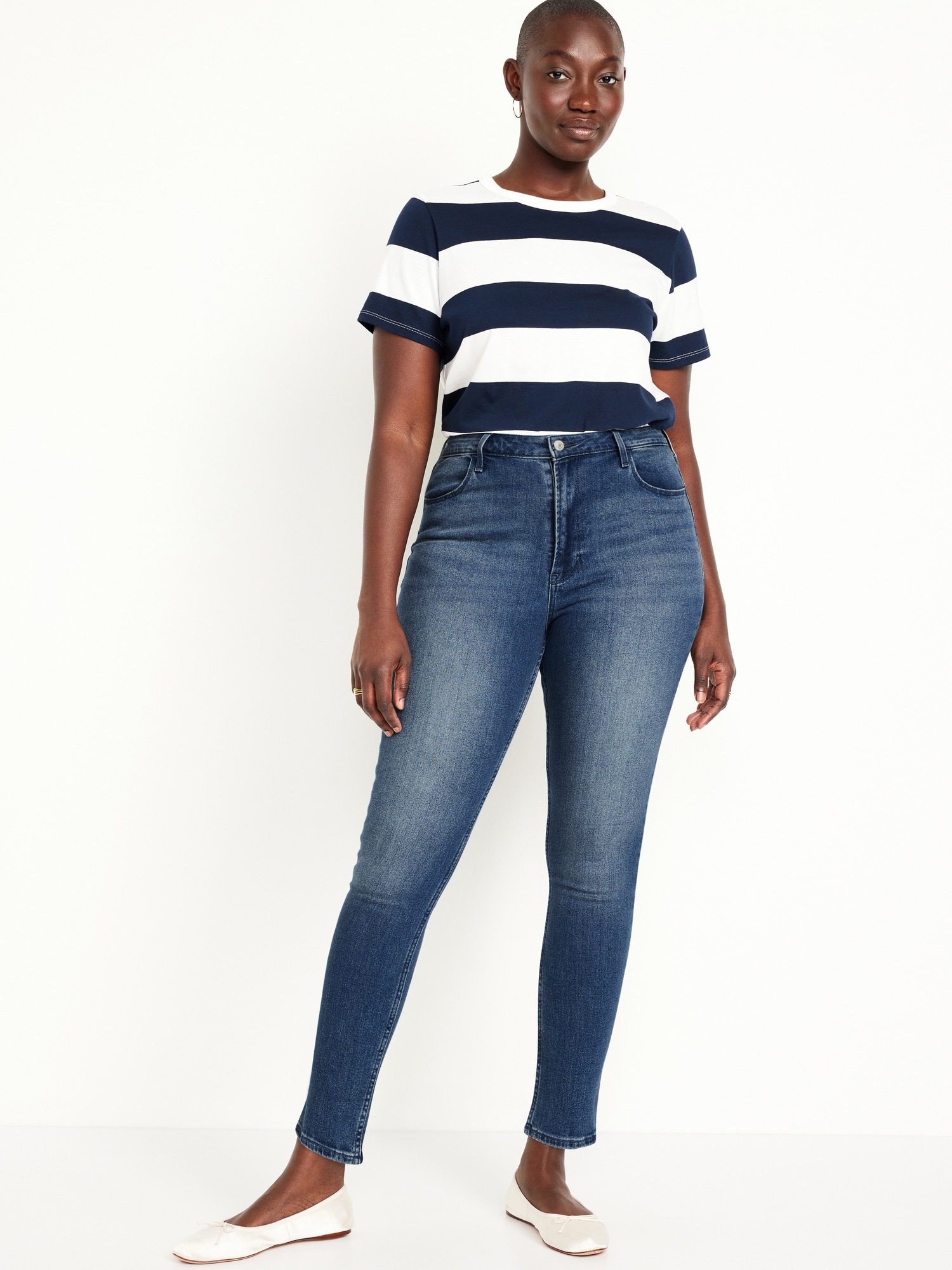 High-Waisted Wow Super-Skinny Jeans - Dark Wash - image 5