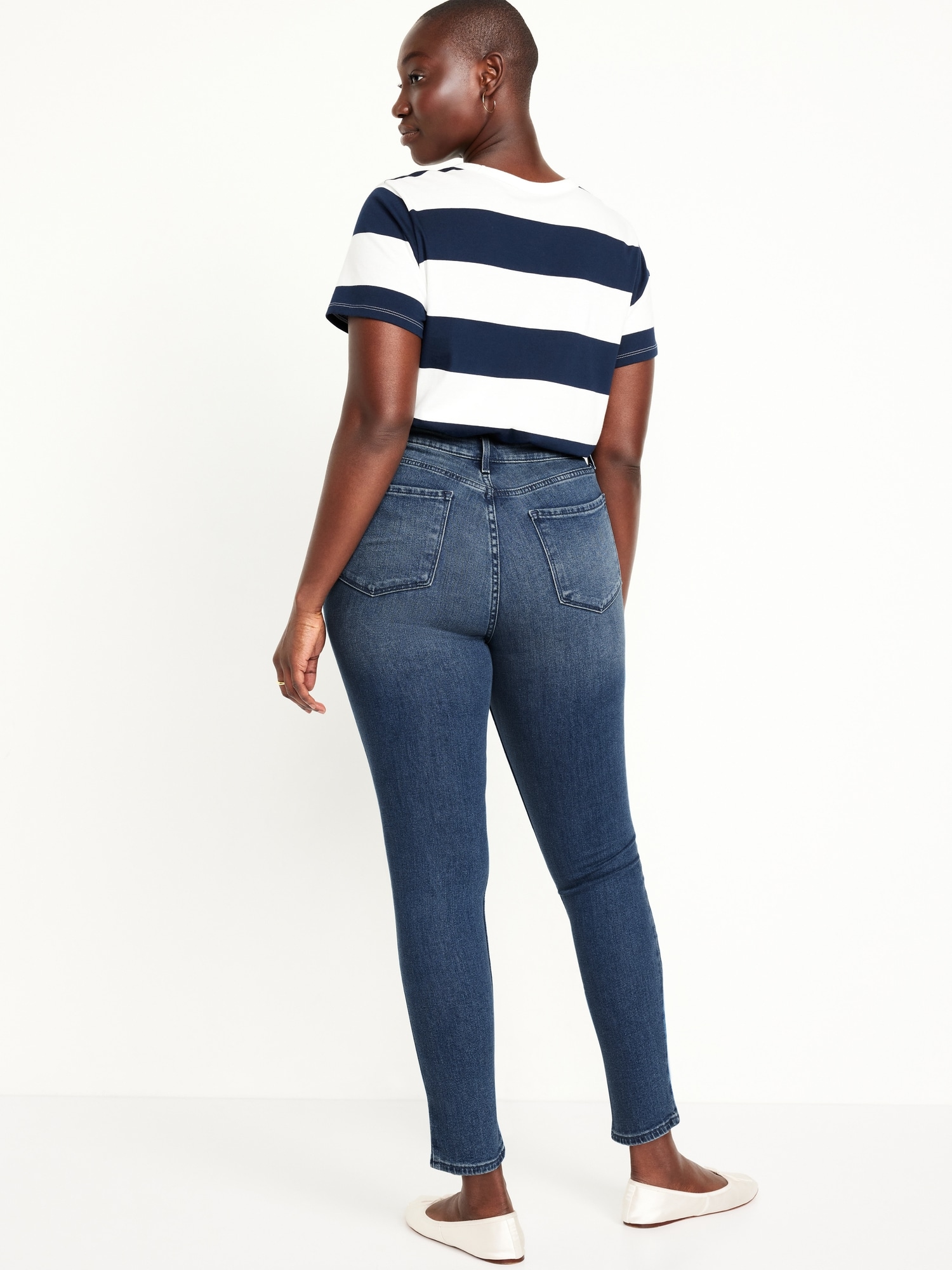 High-Waisted Wow Super-Skinny Jeans - Dark Wash - image 6