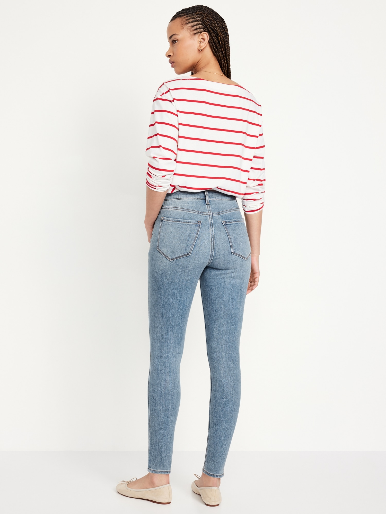 High-Waisted Wow Super-Skinny Jeans - Light Wash - image 3