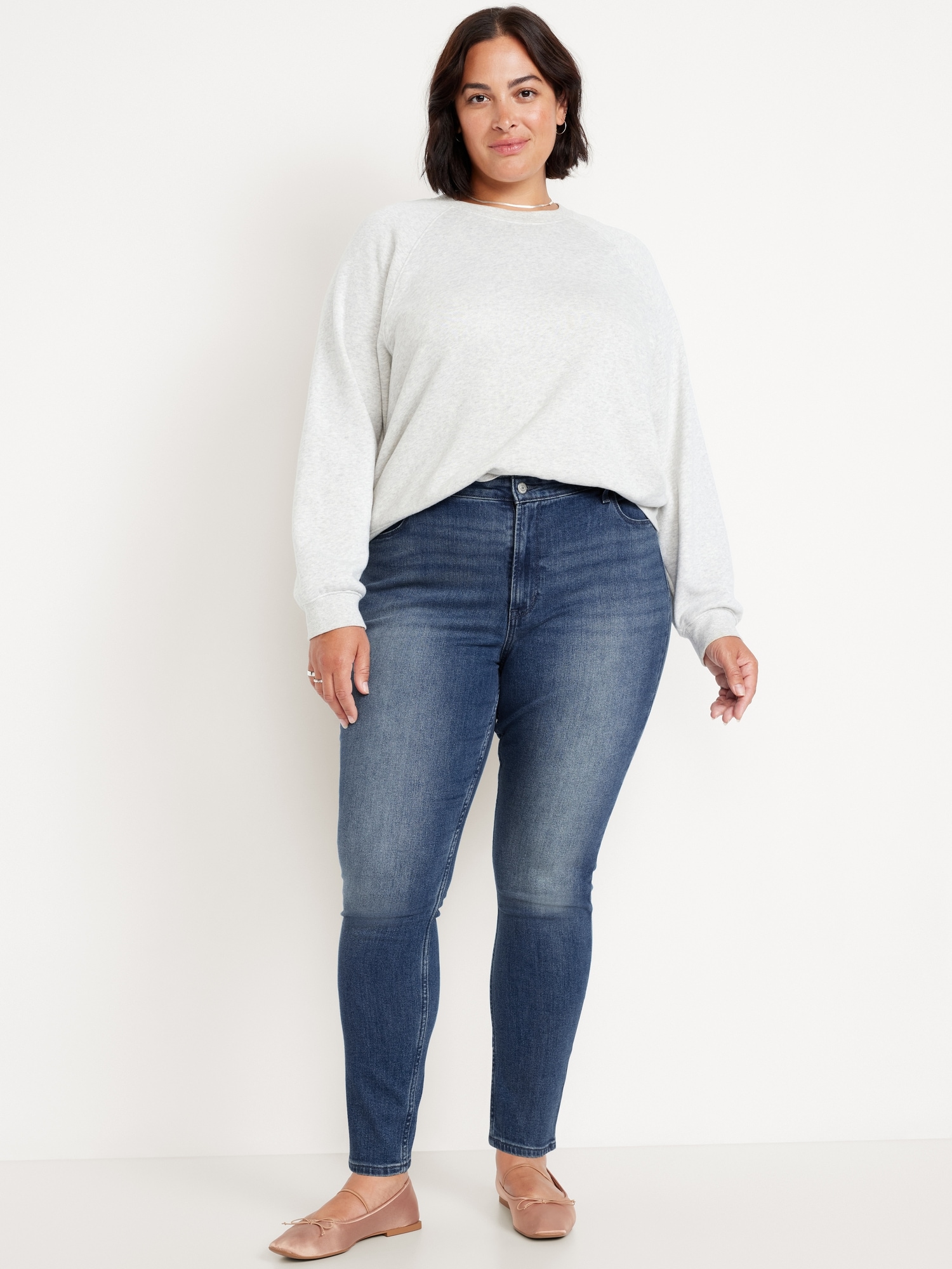 High-Waisted Wow Super-Skinny Jeans - Dark Wash - image 7