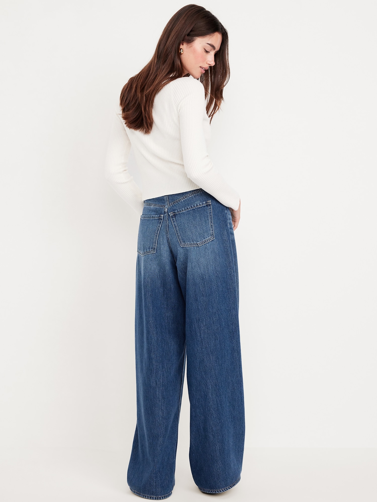 High-Waisted Baggy Wide-Leg Jeans - Medium Wash - image 5
