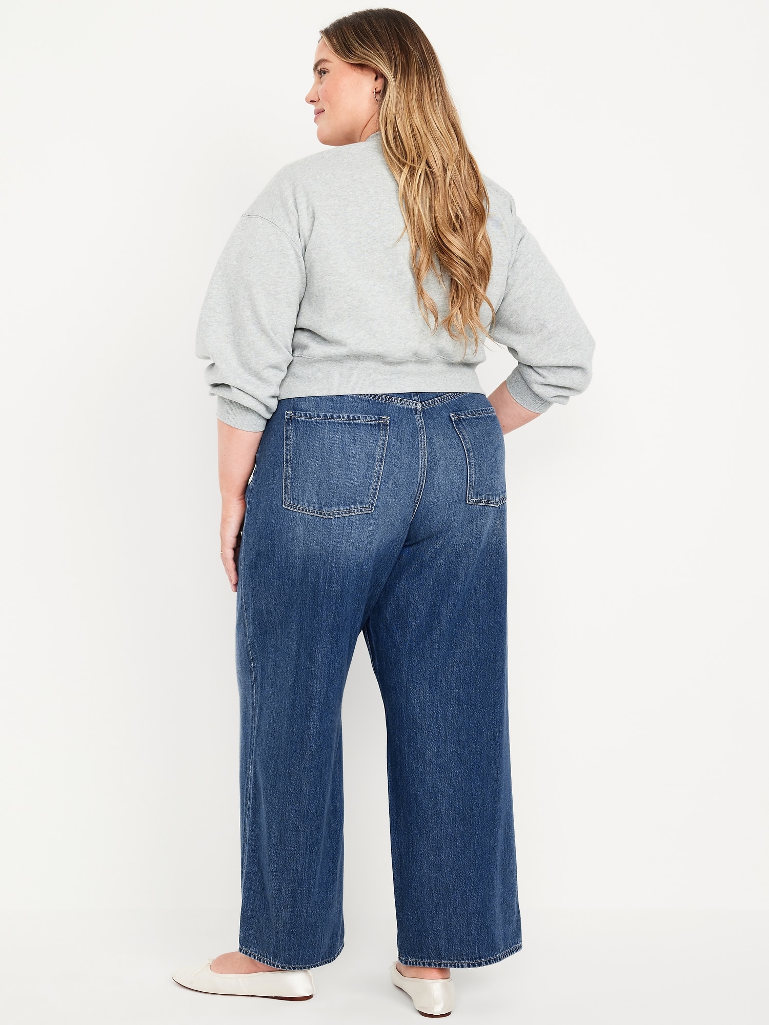 High-Waisted Baggy Wide-Leg Jeans - Medium Wash - image 12