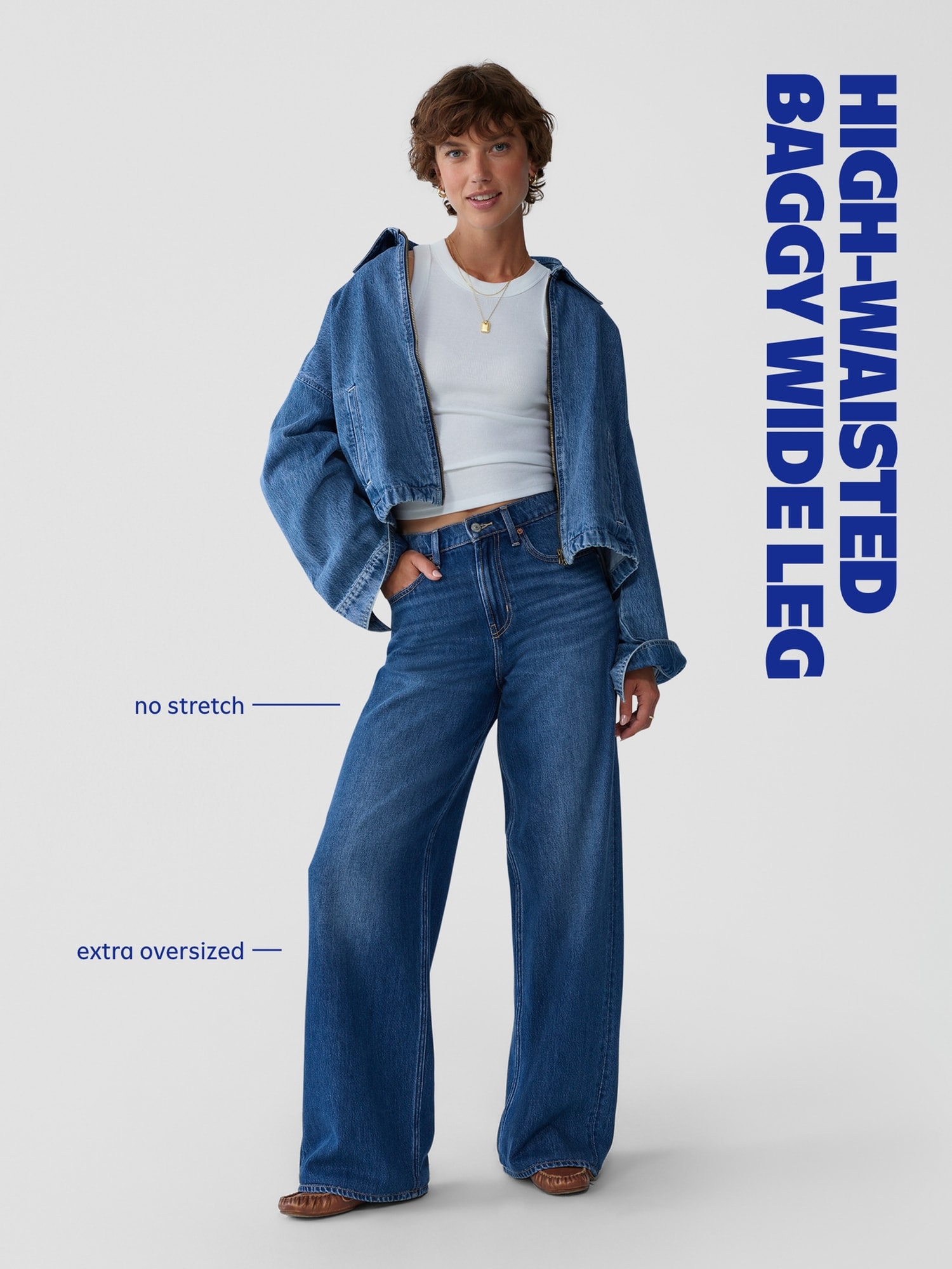 High-Waisted Baggy Wide-Leg Jeans - Medium Wash - image 9