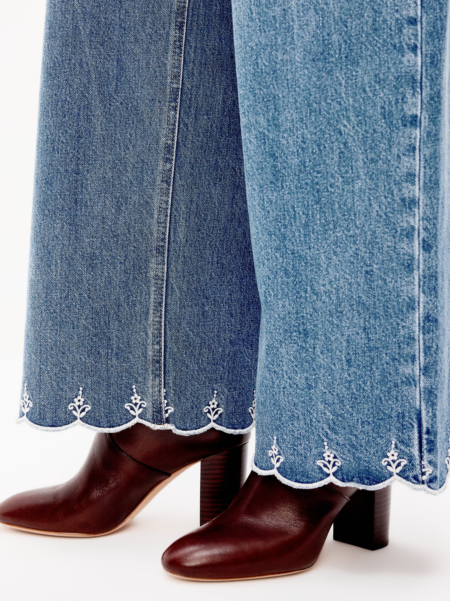 High-Waisted Baggy Wide-Leg Jeans - Medium Wash - image 8