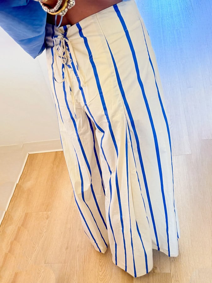 ✨Blue Stripe Wide Leg Pants