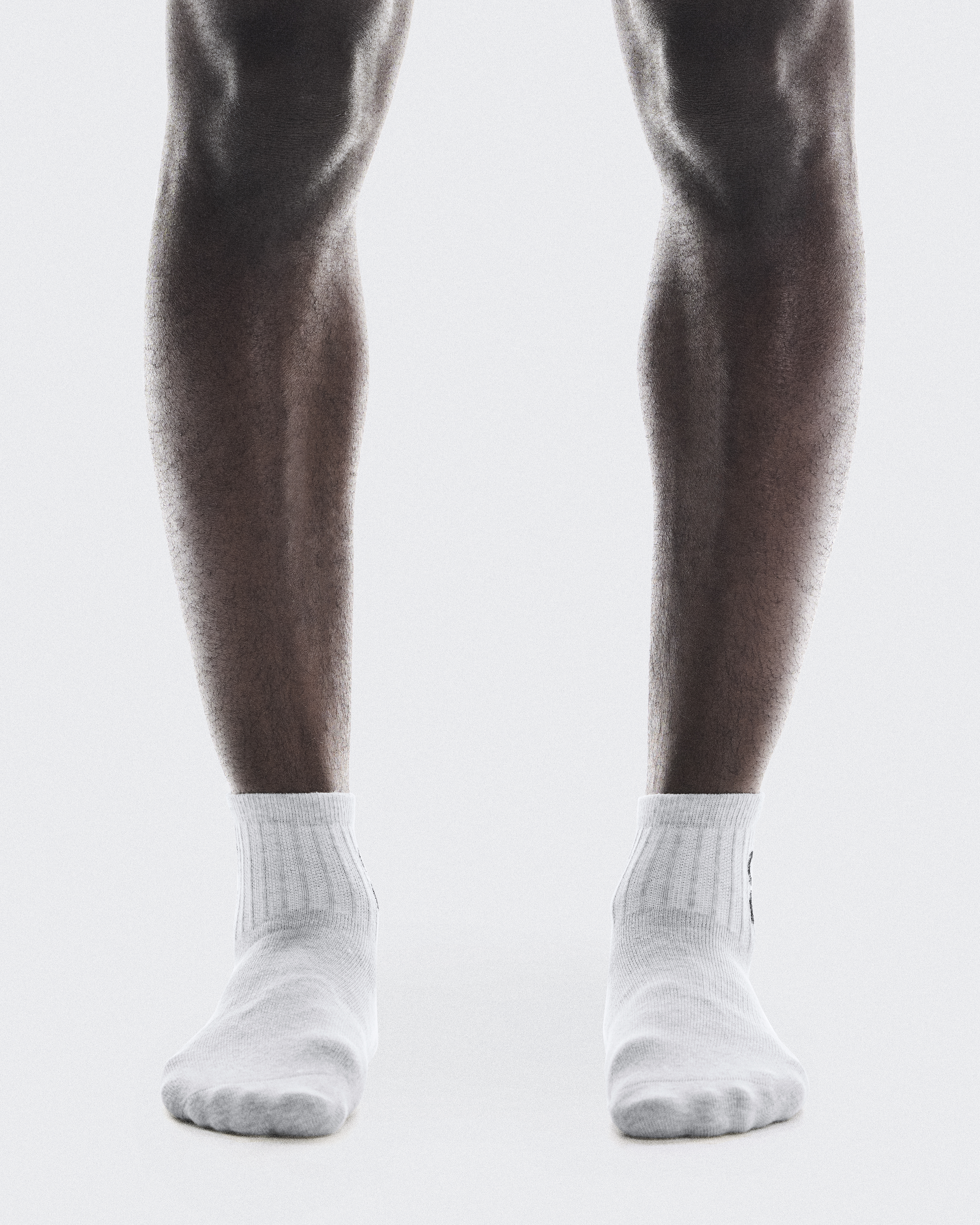 Logo Sock Mid 3P - Heather Gray