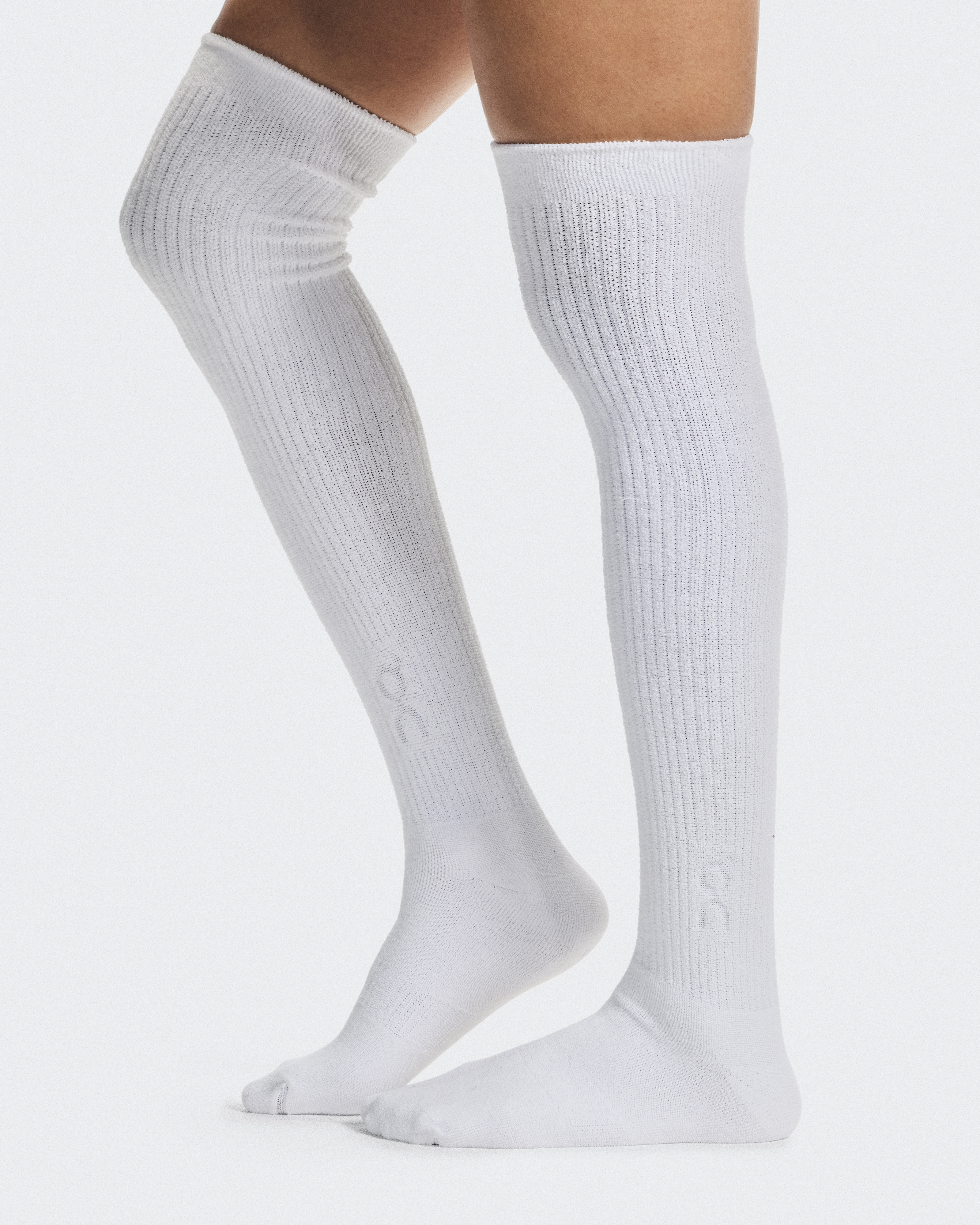 Terry Sock Knee High - White