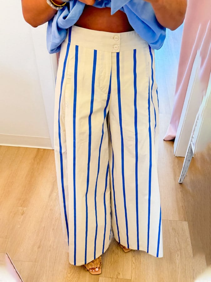 ✨Blue Stripe Wide Leg Pants