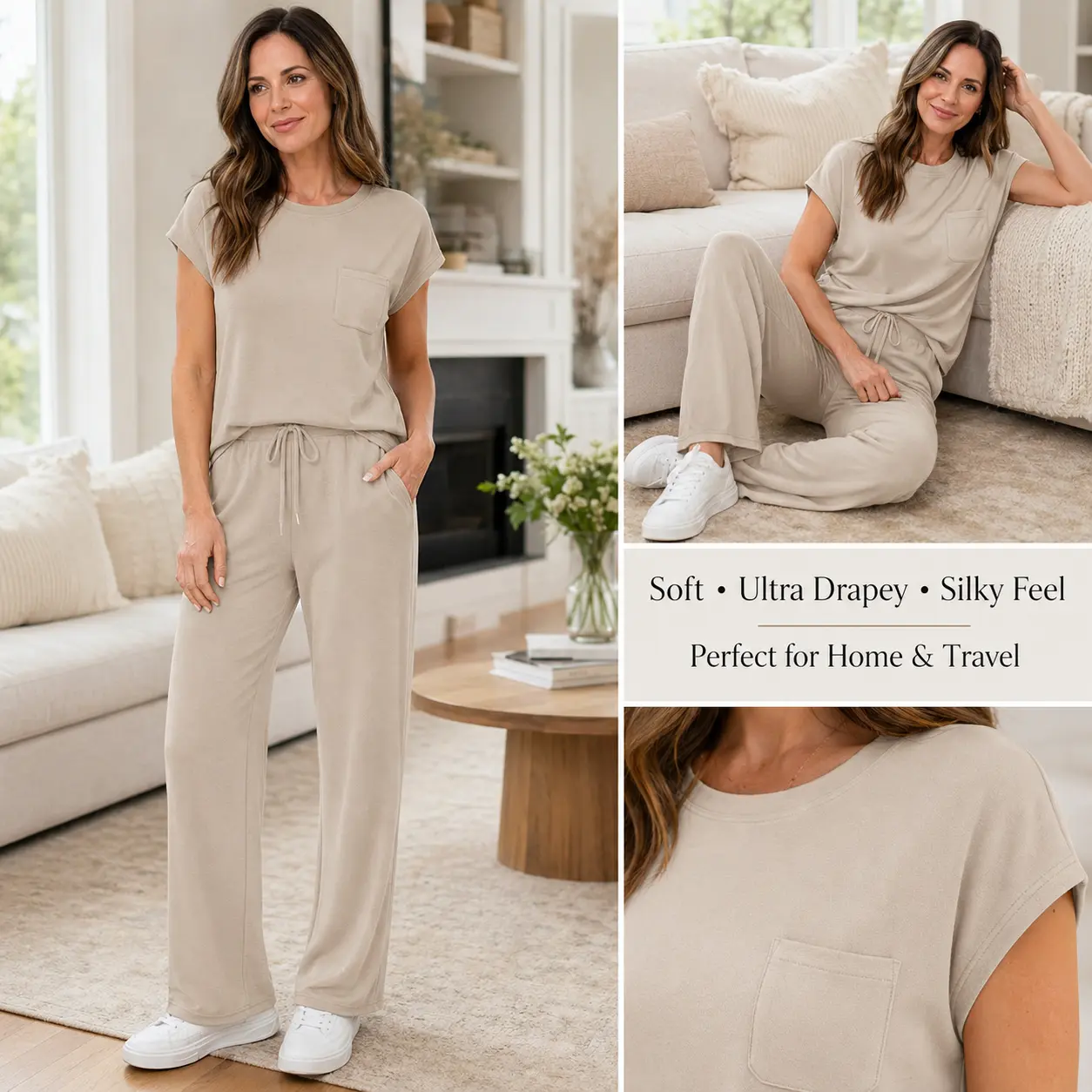 OFEEFAN Women's Casual Summer Travel 2 Piece Set