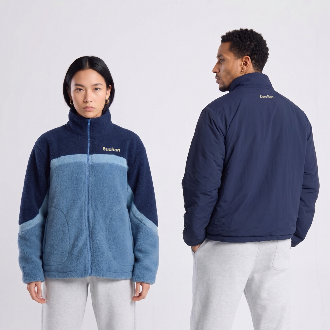 Reversible Fleece-Blue