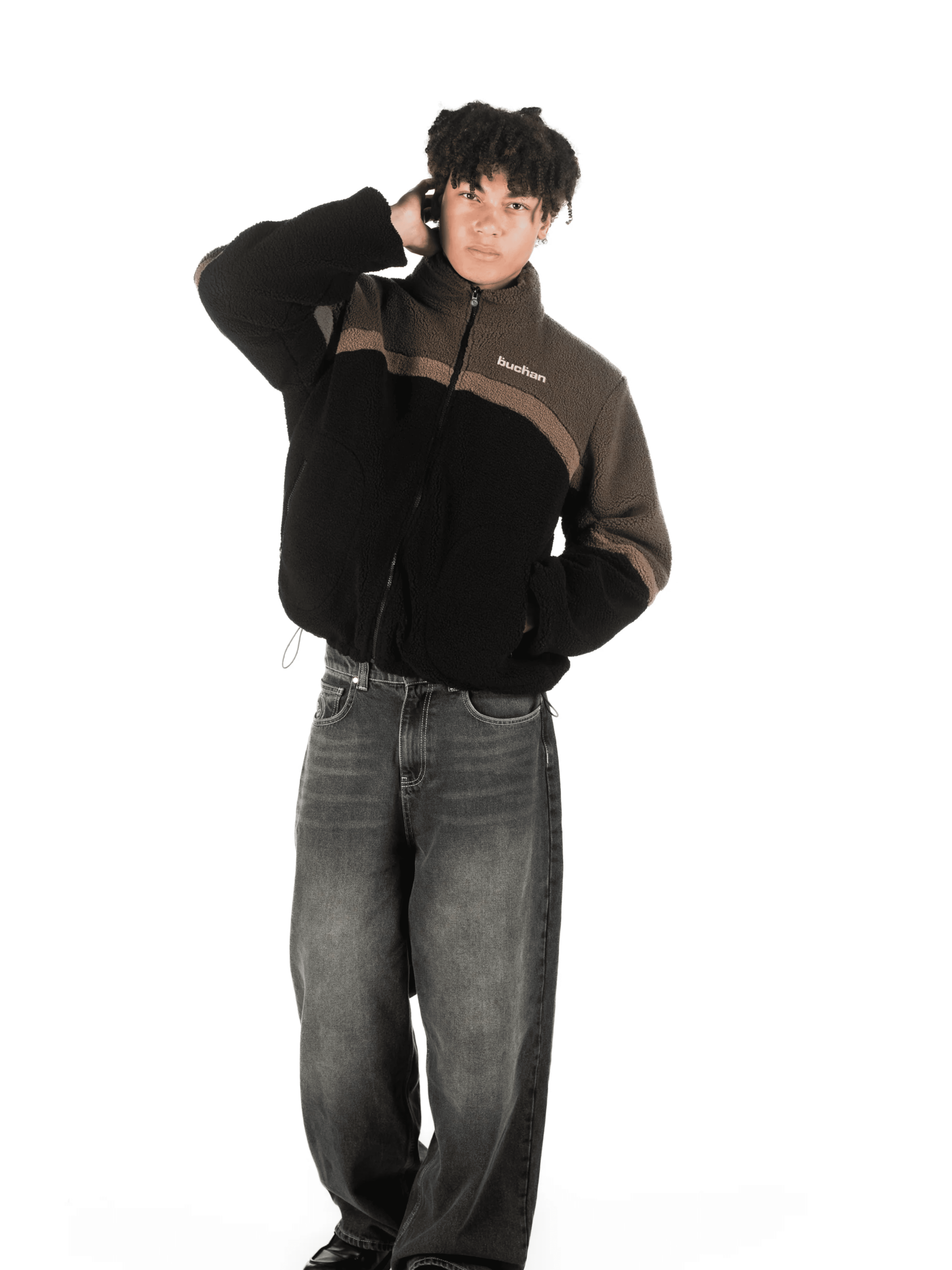 Reversible Fleece-Black/Brown