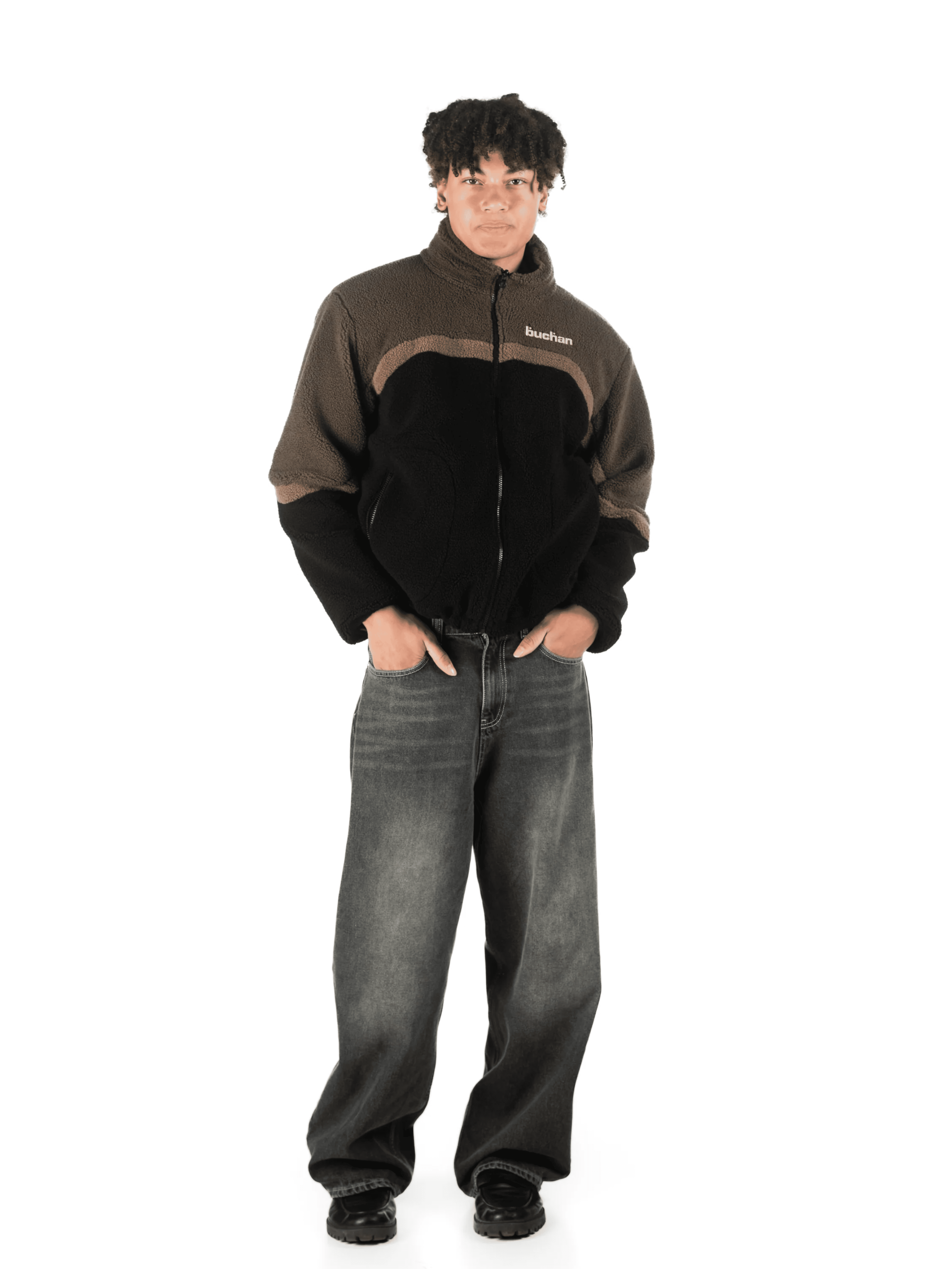 Reversible Fleece-Black/Brown