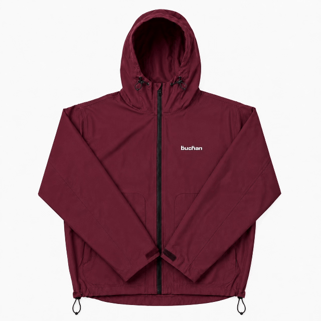 Water Reactive Cheetah Rain Jacket - Burgundy