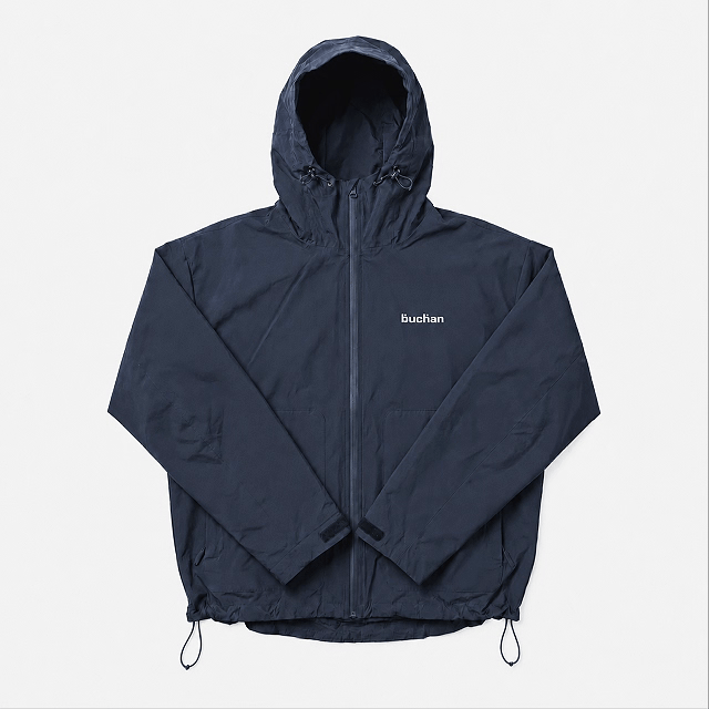 Water Reactive Cheetah Rain Jacket - Navy