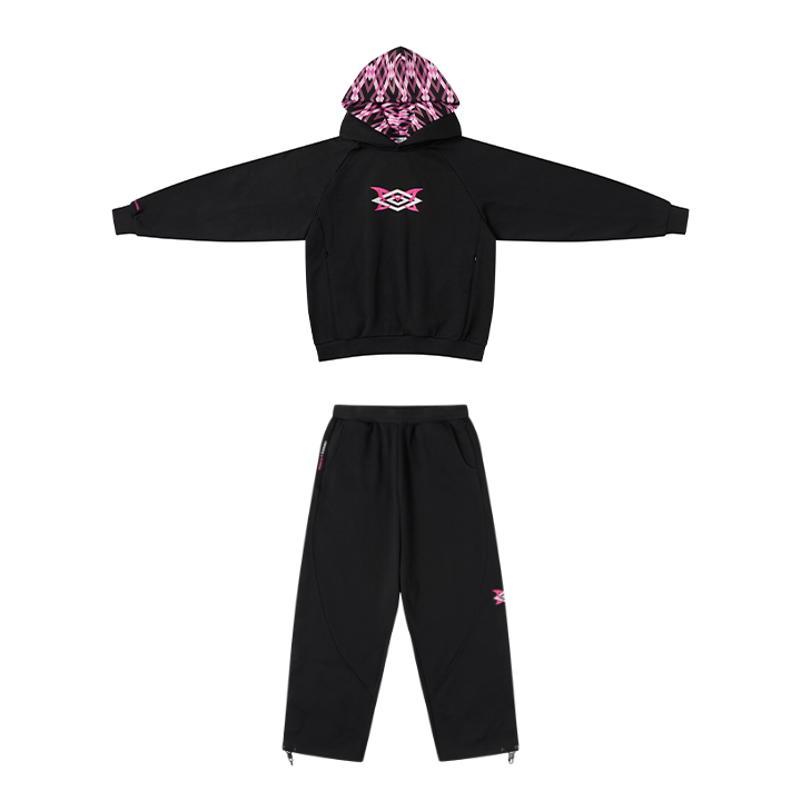 WARM UP TRACKSUIT (Black/Pink)