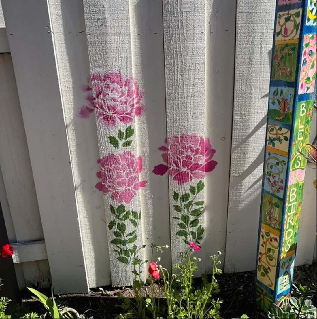 Garden Fence Large Flower Stencils-DIY decoration