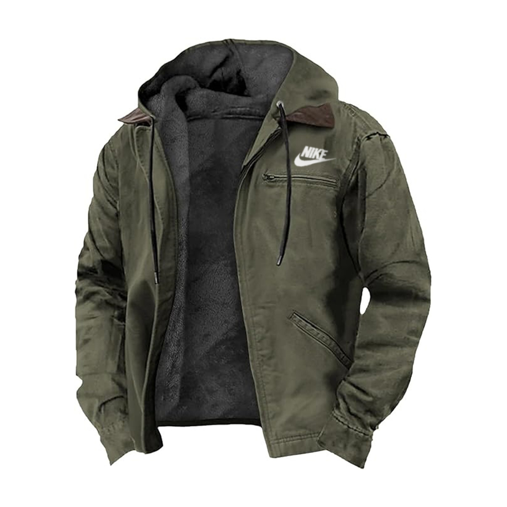 2025 NIKE®-Heavyweight Winter Hoodie Jacket Casual Stylish Zip Up Warm Fleece Sherpa Lined Jackets Coats With Pockets
