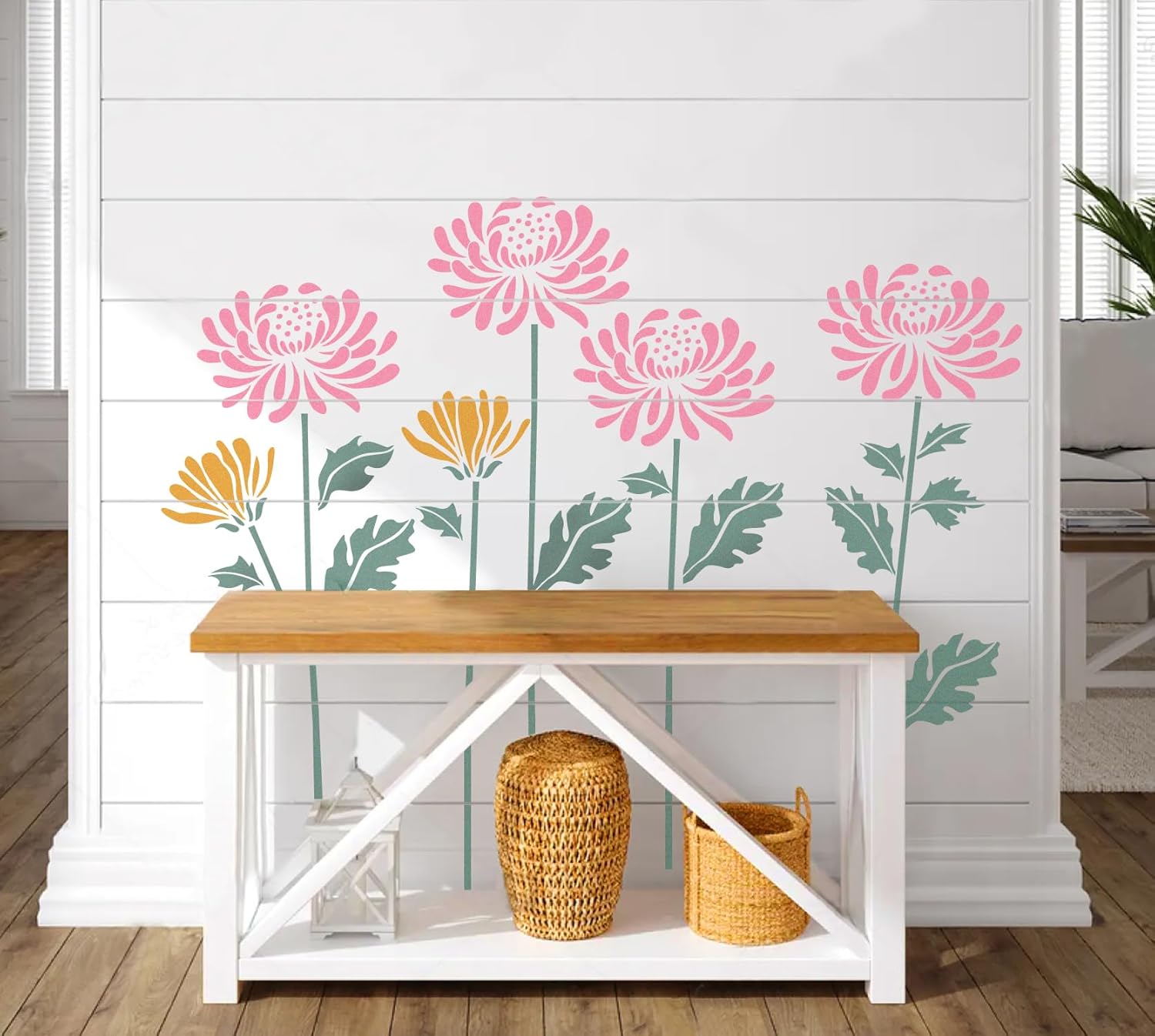 Garden Fence Large Flower Stencils-DIY decoration