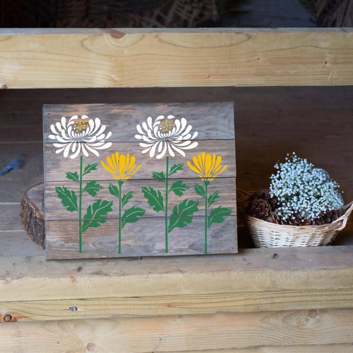 Garden Fence Large Flower Stencils-DIY decoration