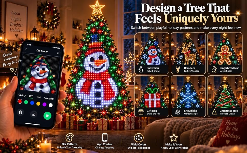 Phone app controlled christmas tree lights