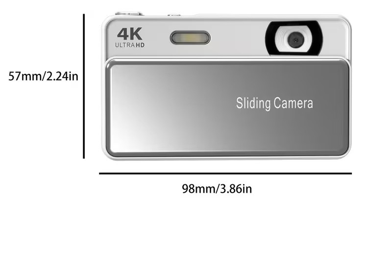 Camera dimensions 98mm by 57mm