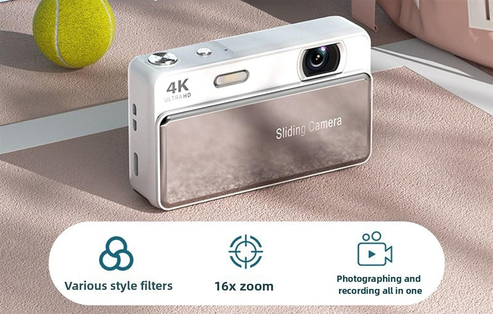 Camera on a tennis court with filter, zoom and photo-video icons