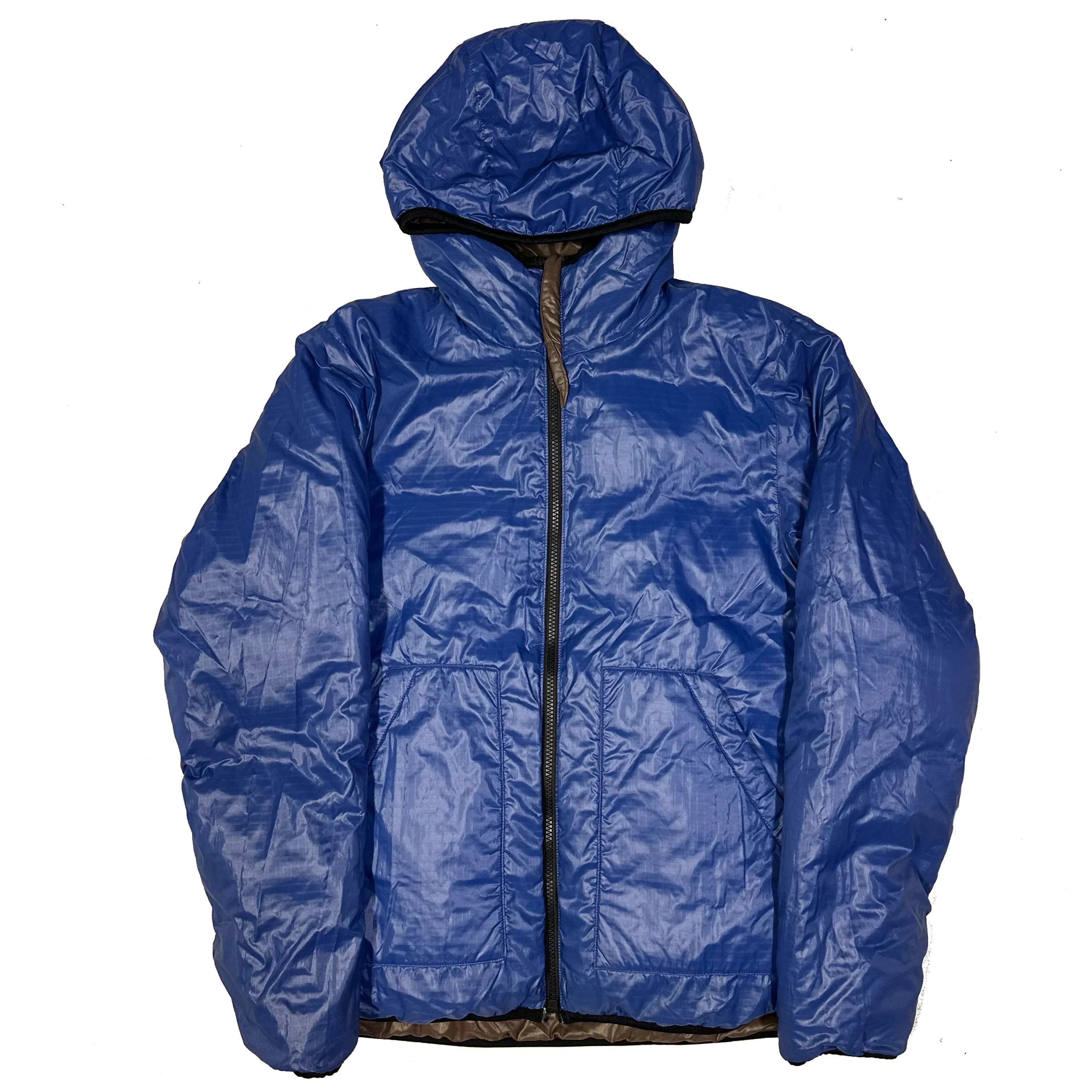 Reversible Puffer Jacket In Brown & Blue - product image