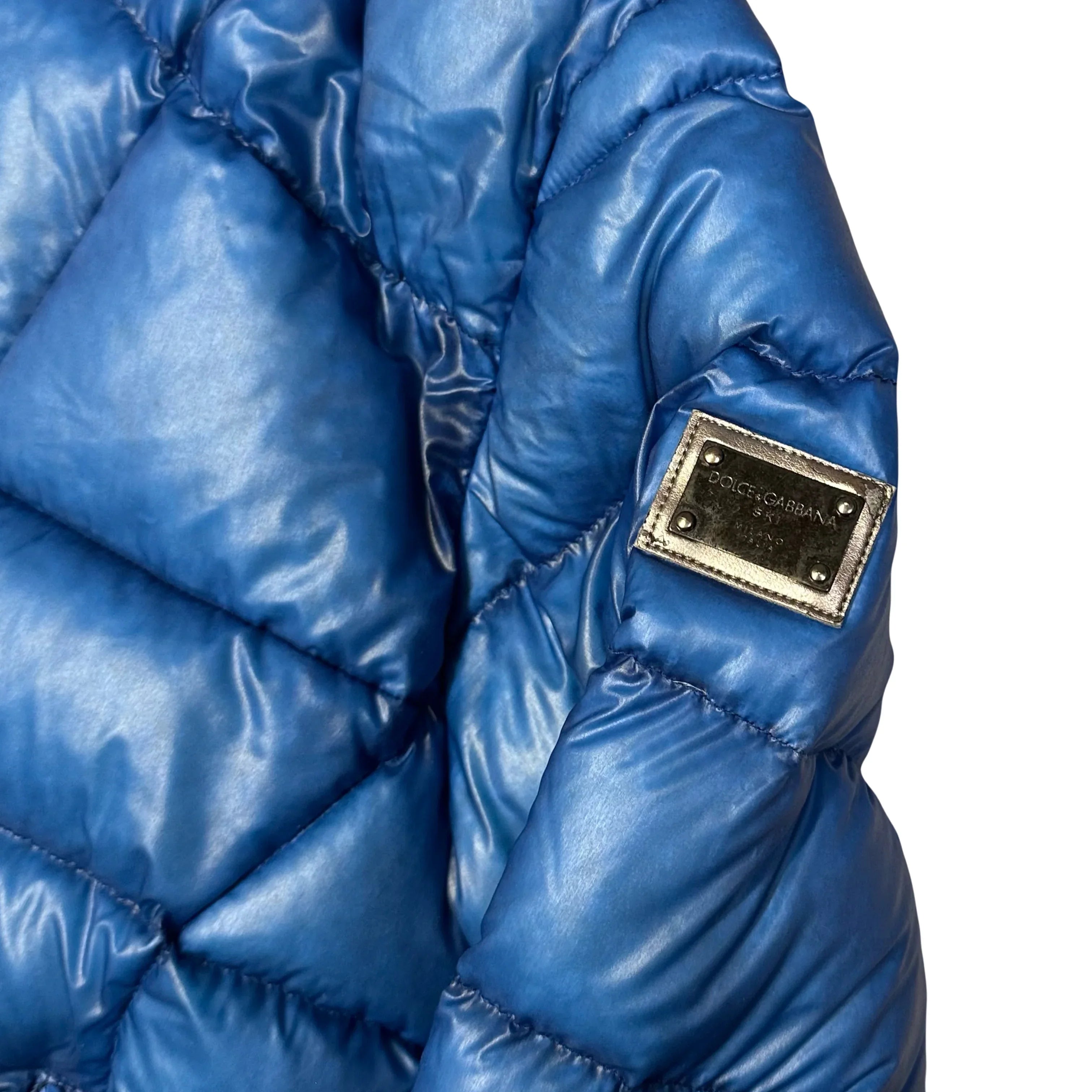 Square Stitch Puffer Jacket In Blue - product image