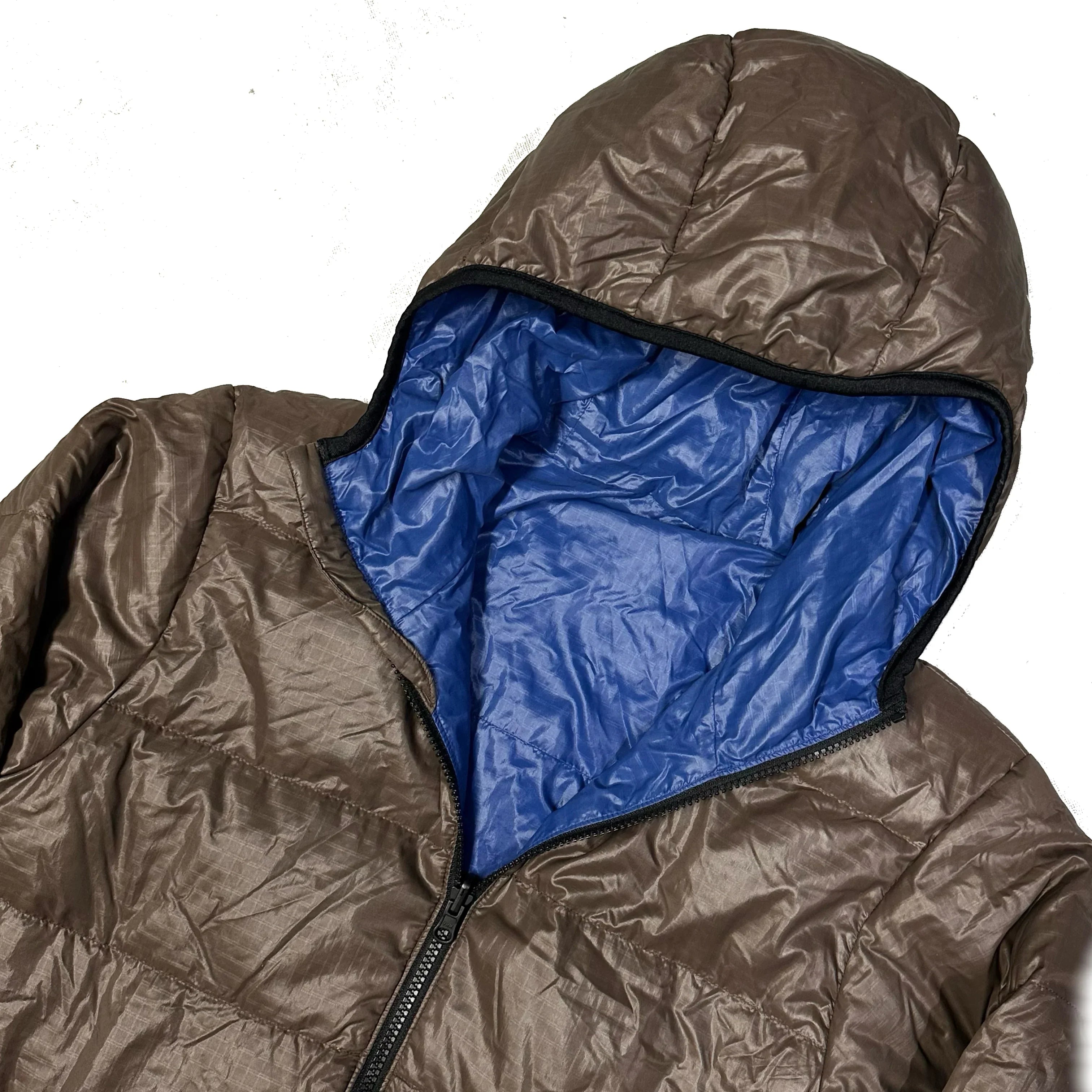 Reversible Puffer Jacket In Brown & Blue - product image