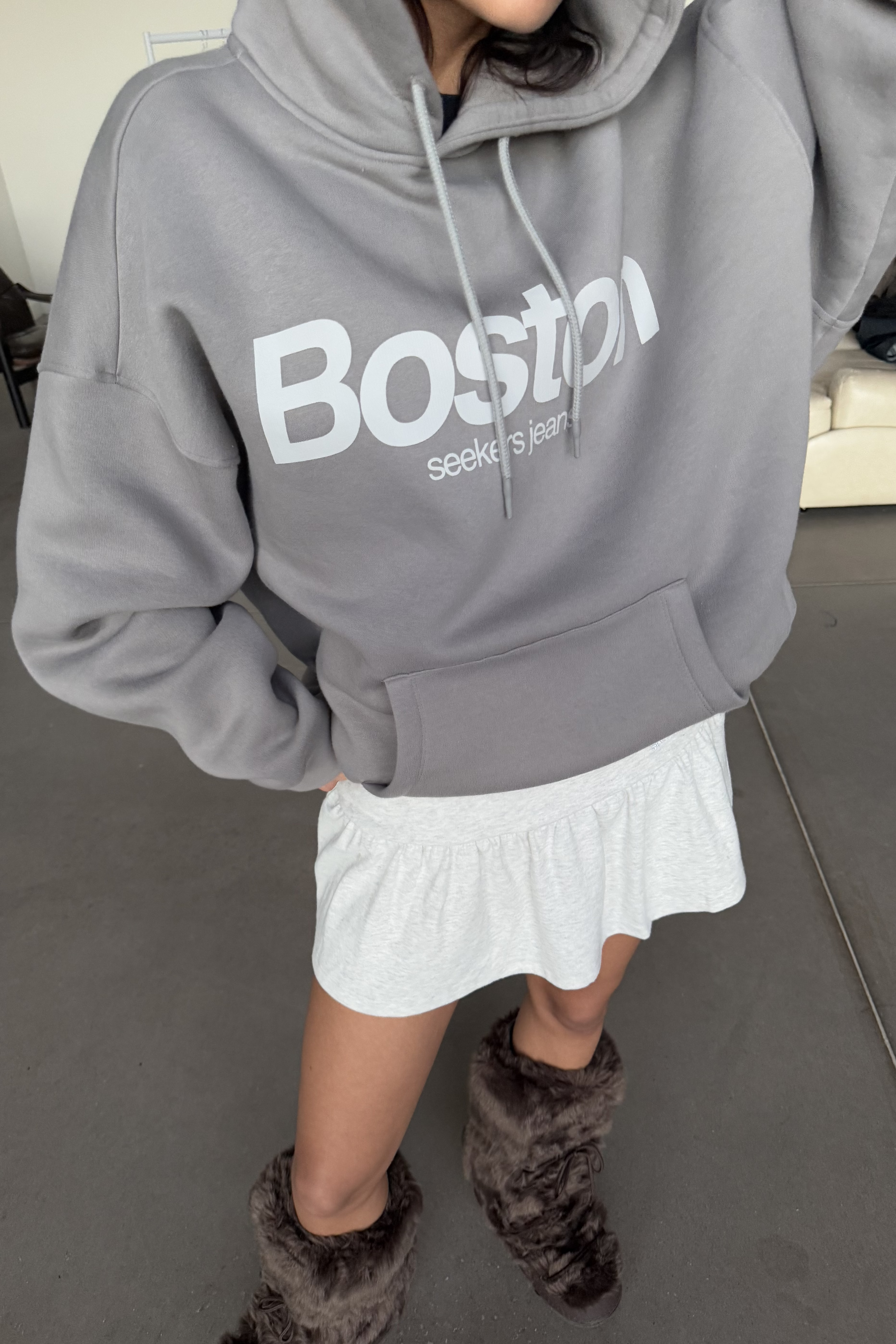 Boston Hoodie in Mid Grey - image 4