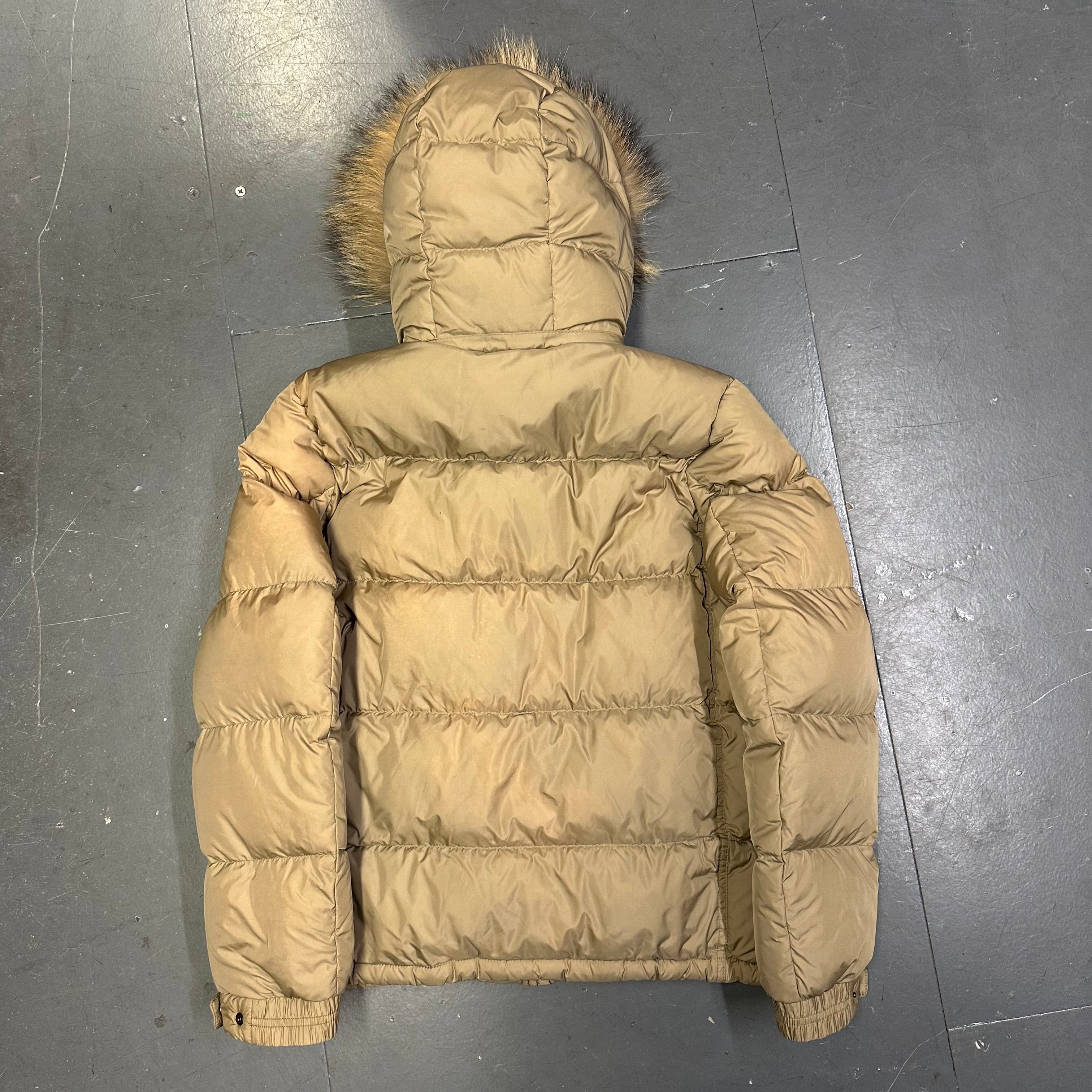 Fur Hood Puffer Jacket In Beige - product image