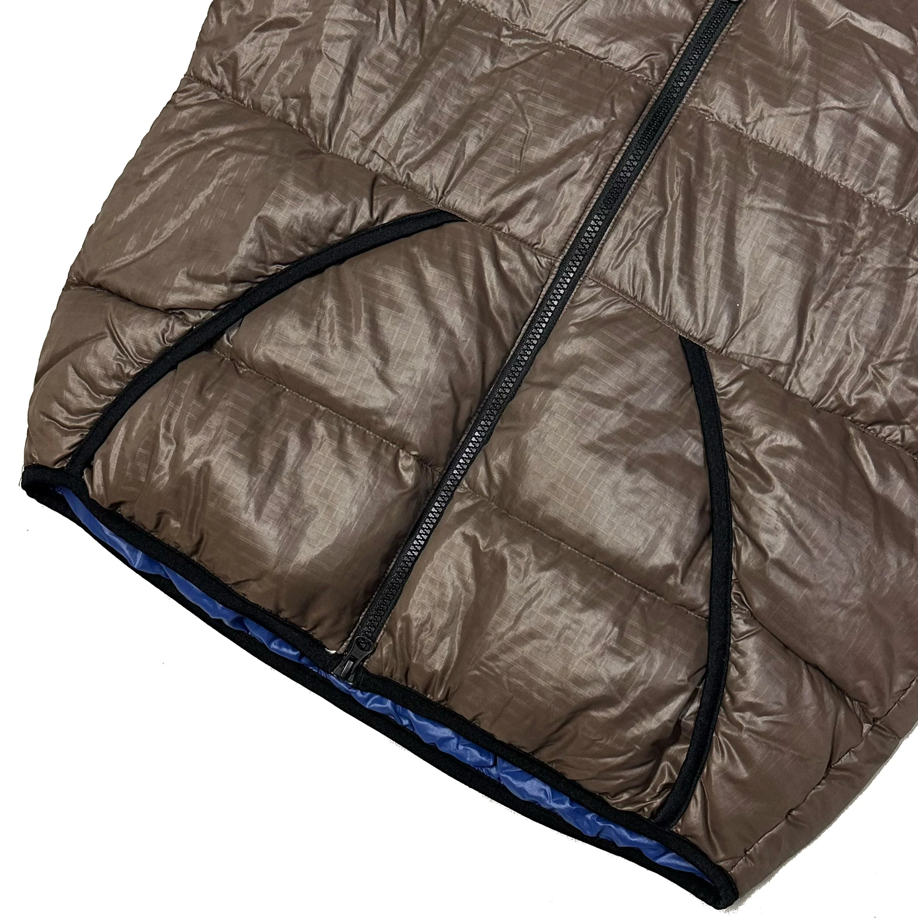 Reversible Puffer Jacket In Brown & Blue - product image