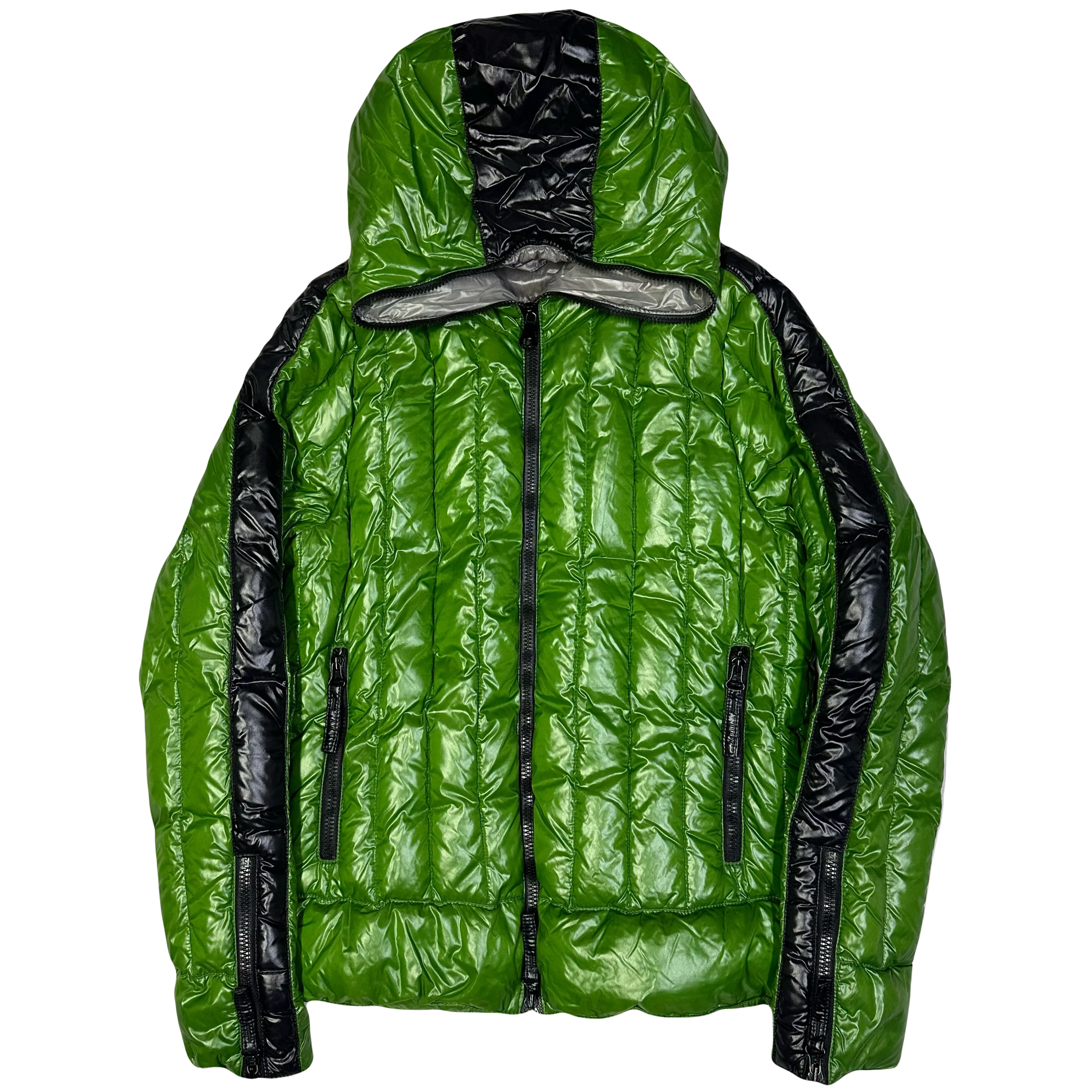 Puffer Jacket In Green & Black - product image